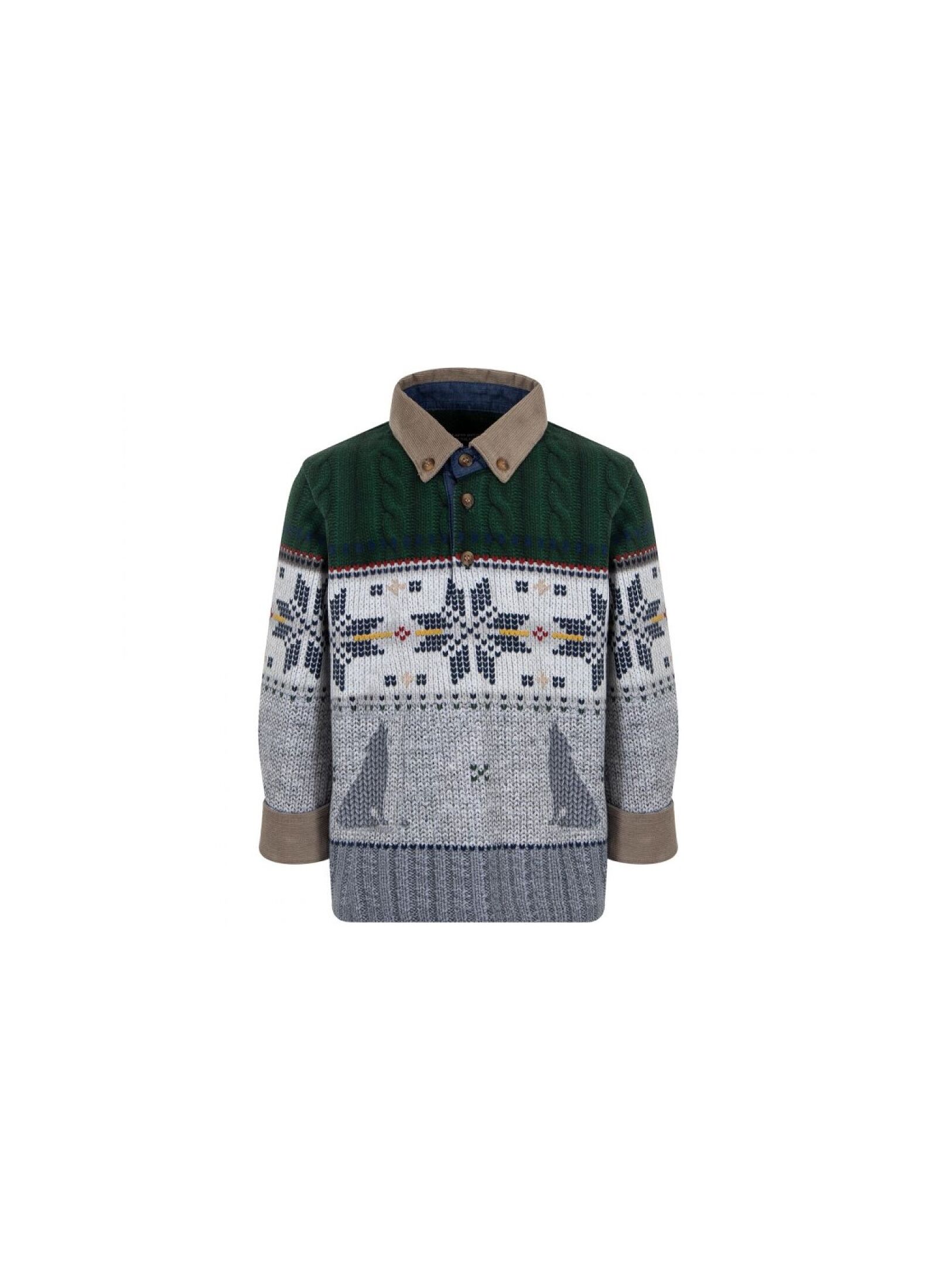 SWEATER GREEN-GREY