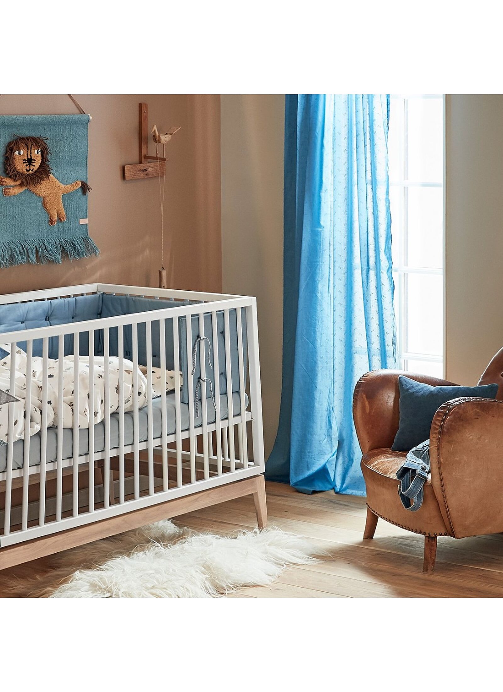 CRIB LUNA WHITE/OAK