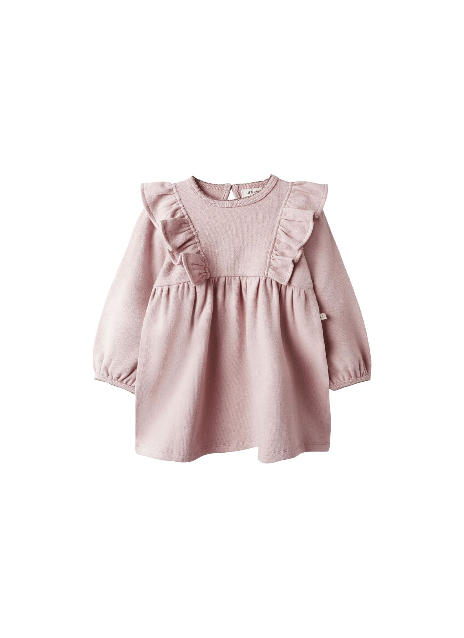 DRESS WITH RUFFLES FROM ORGANIC COTTON MISTY ROSE