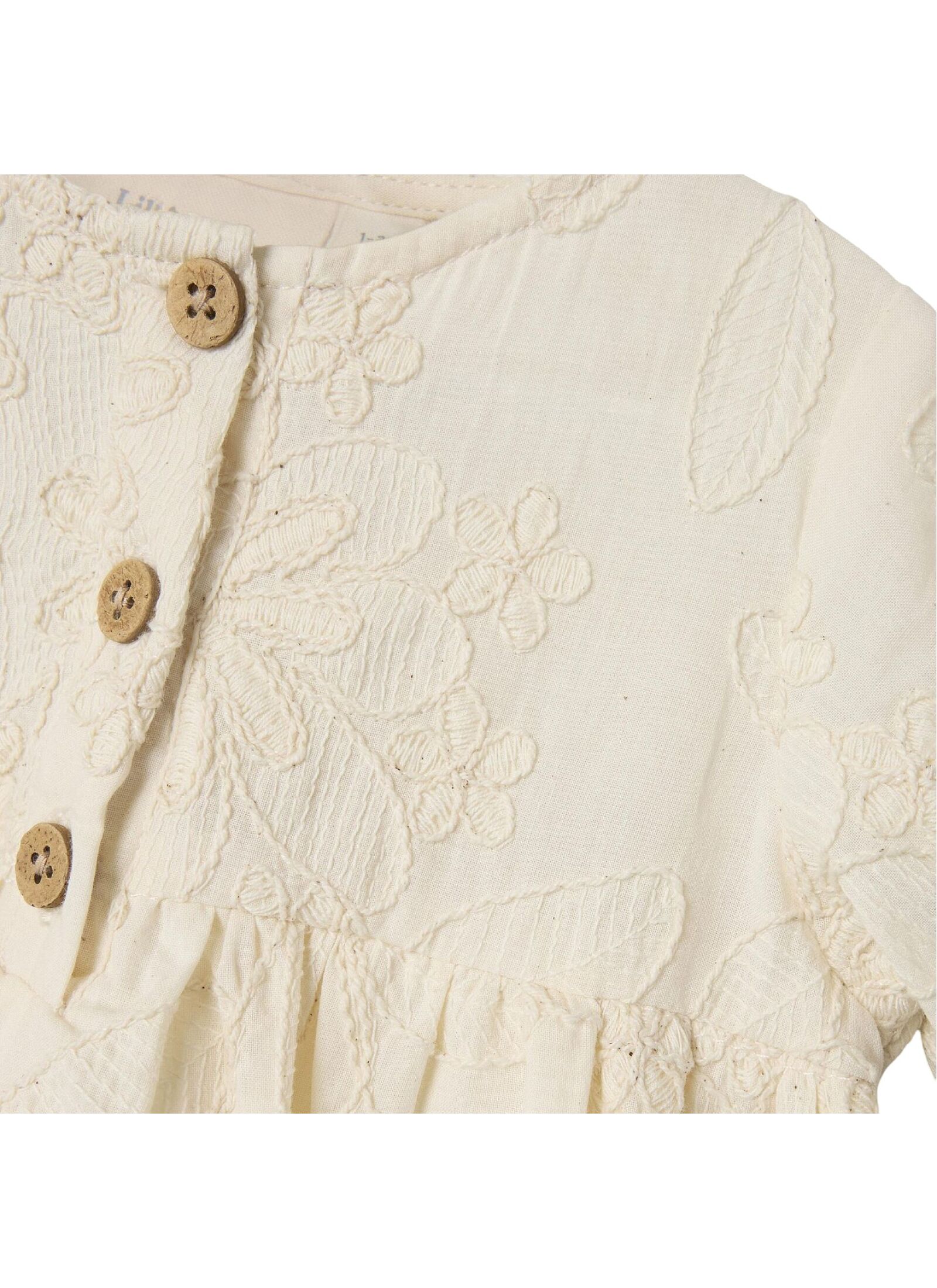 DRESS WITH EMBROIDERY FROM ORGANIC COTTON TURTLEDOVE