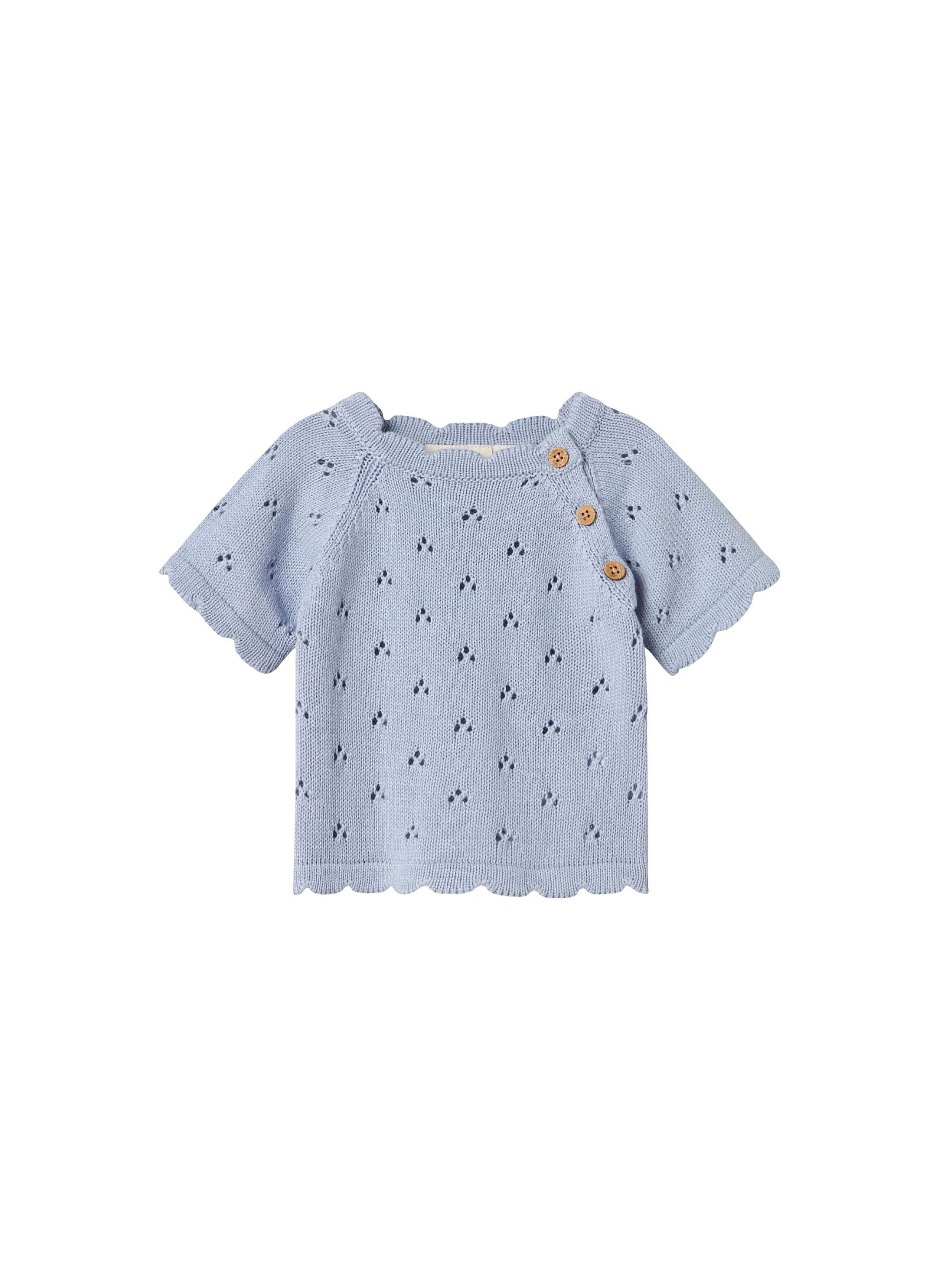 SHORTSLEEVED KNITTED TOP ZEN BLUE