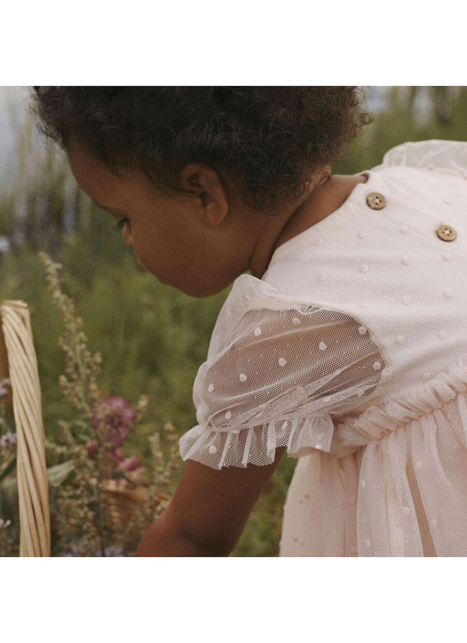 DRESS WITH RUFFLES PEACH BLUSH