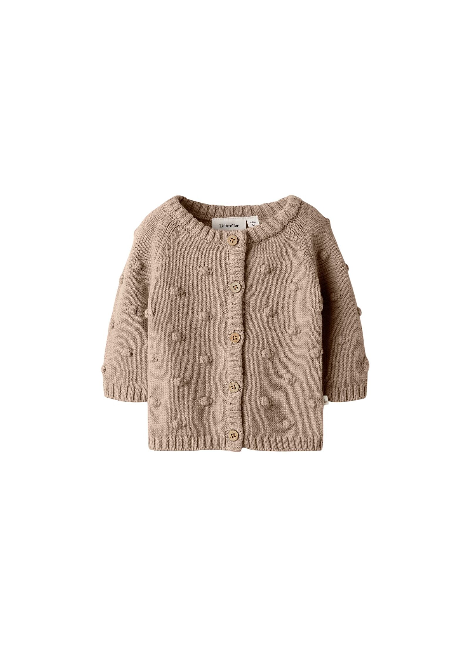 KNITTED CARDIGAN OXFORD TAN