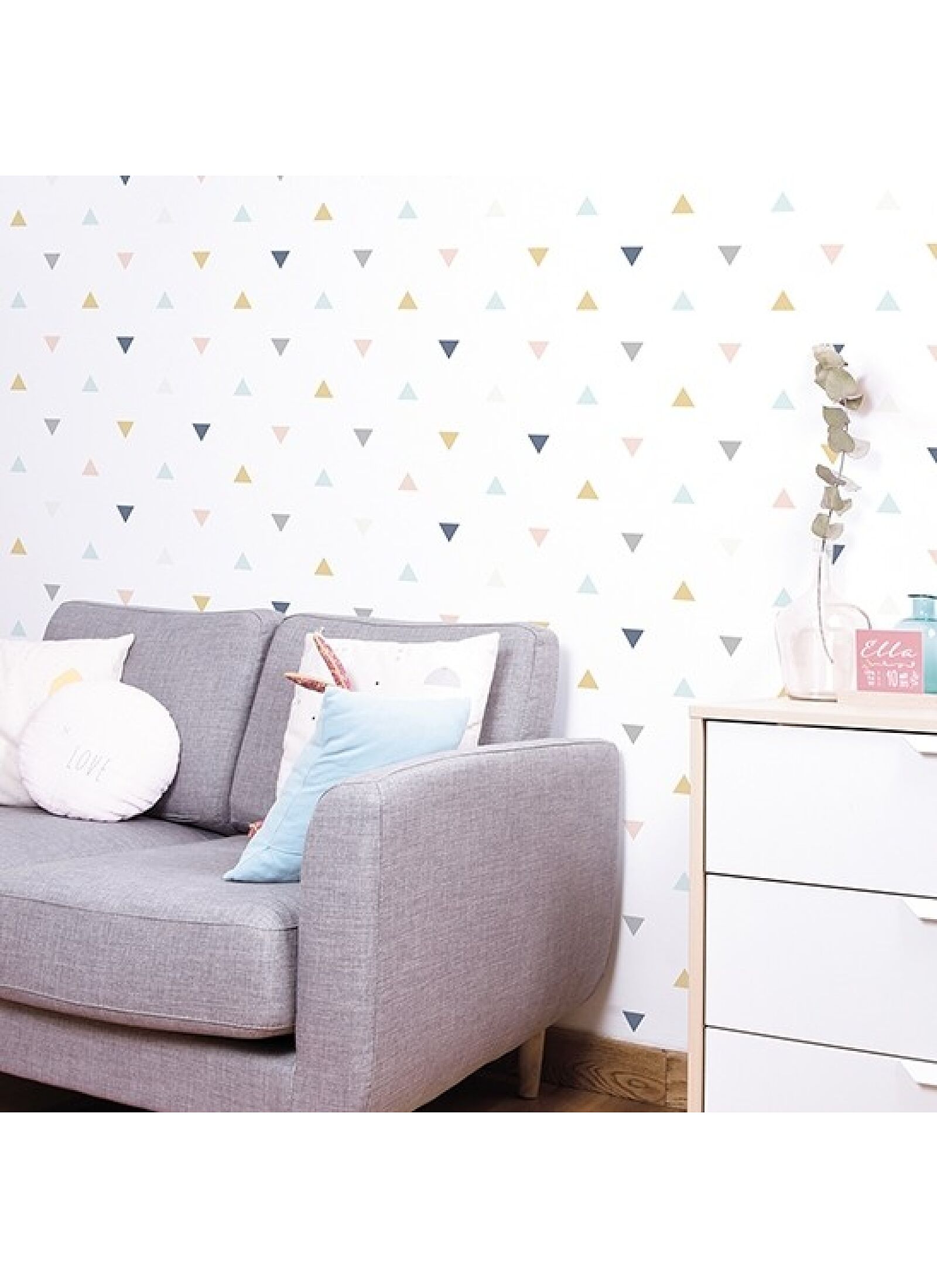 WALLPAPER GEO TRIANGLES PINK