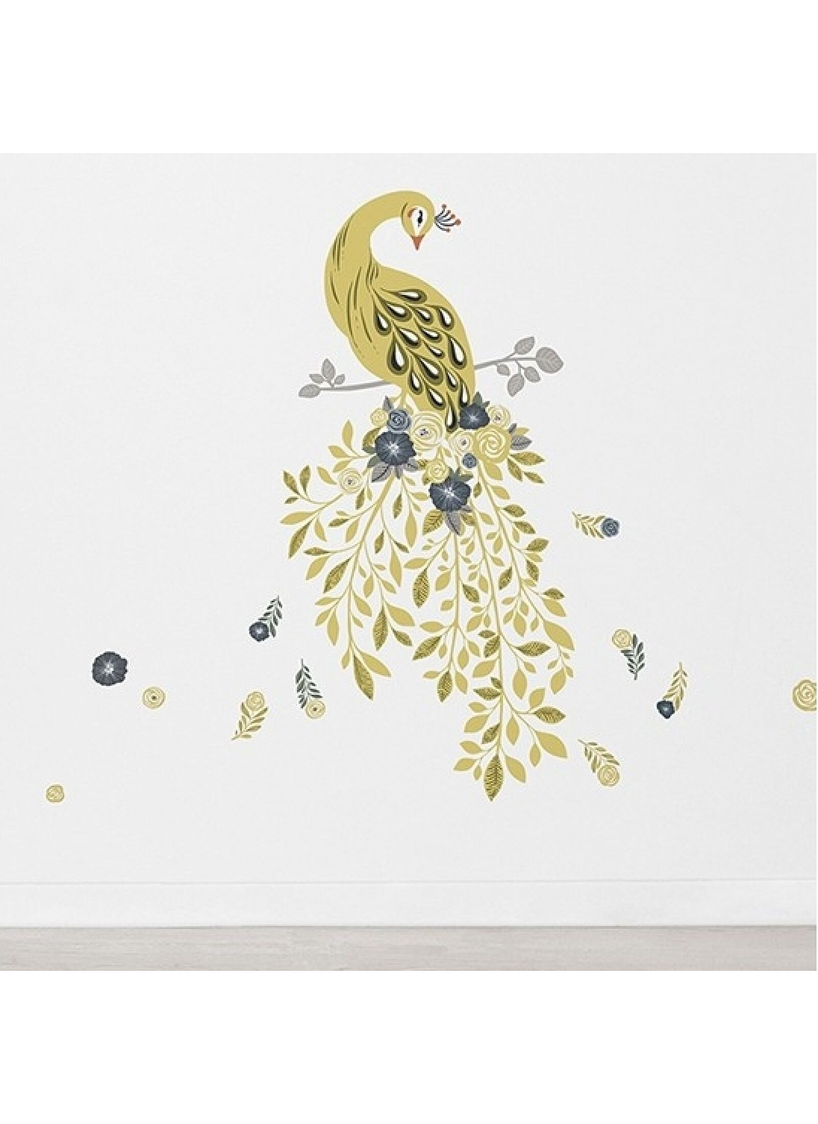 WALL STICKERS FLORAL PEACOCK