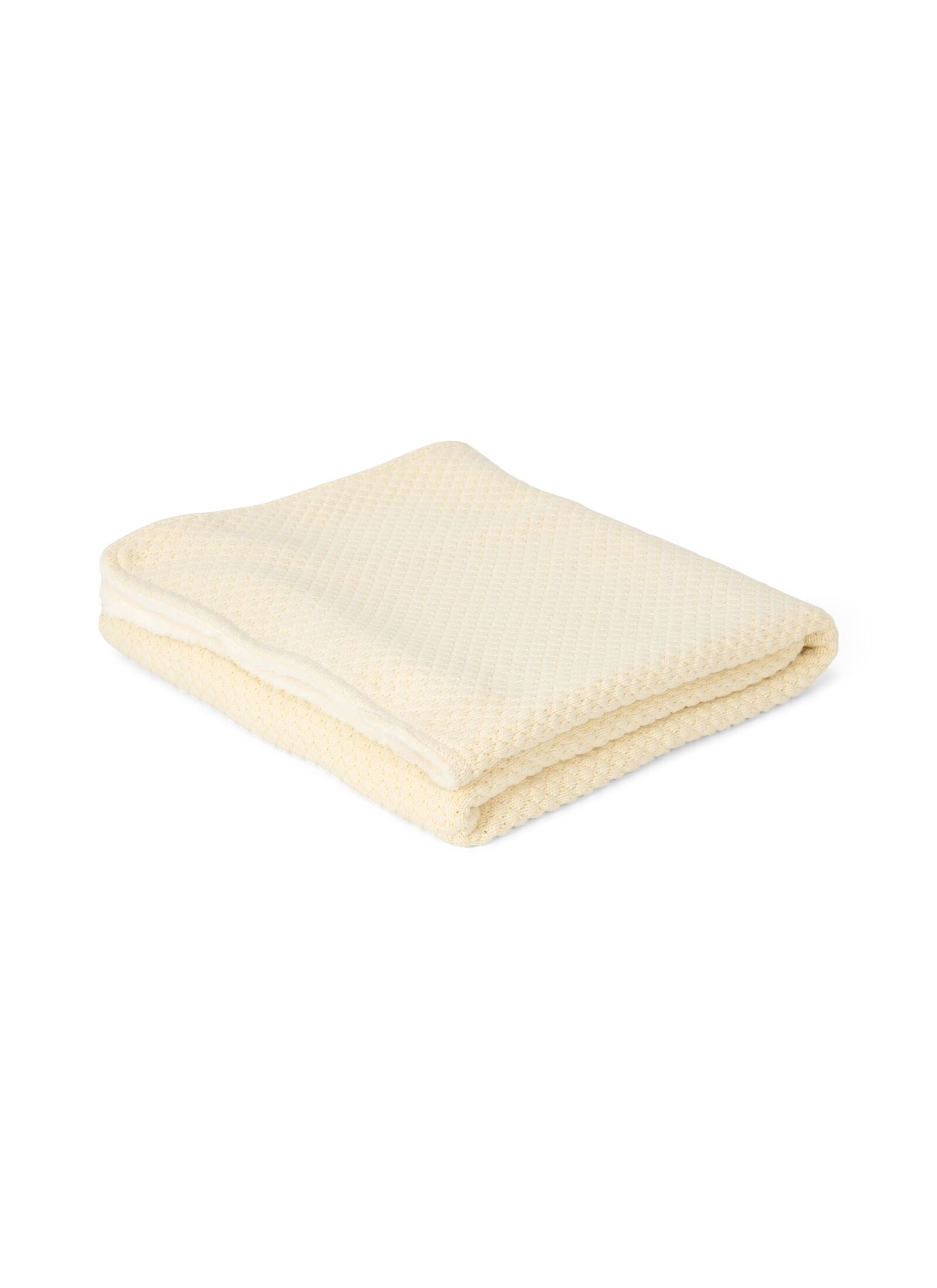 KNITTED CRADLE BLANKET (70X100)  SOFT WHITE