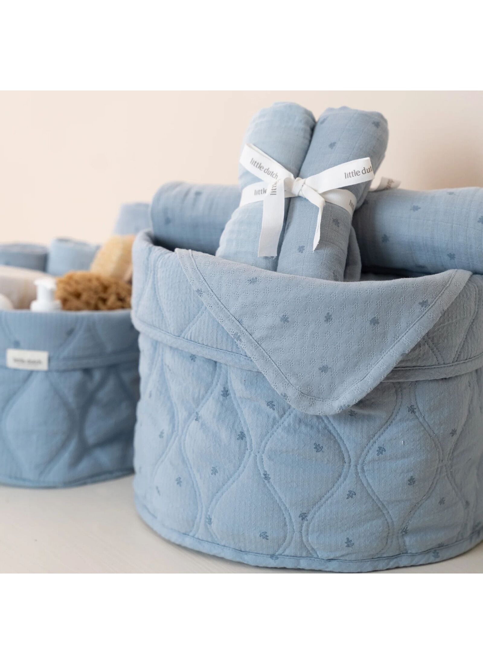 MUSLIN BLANKET (2PCS) PURE DENIM BLUE