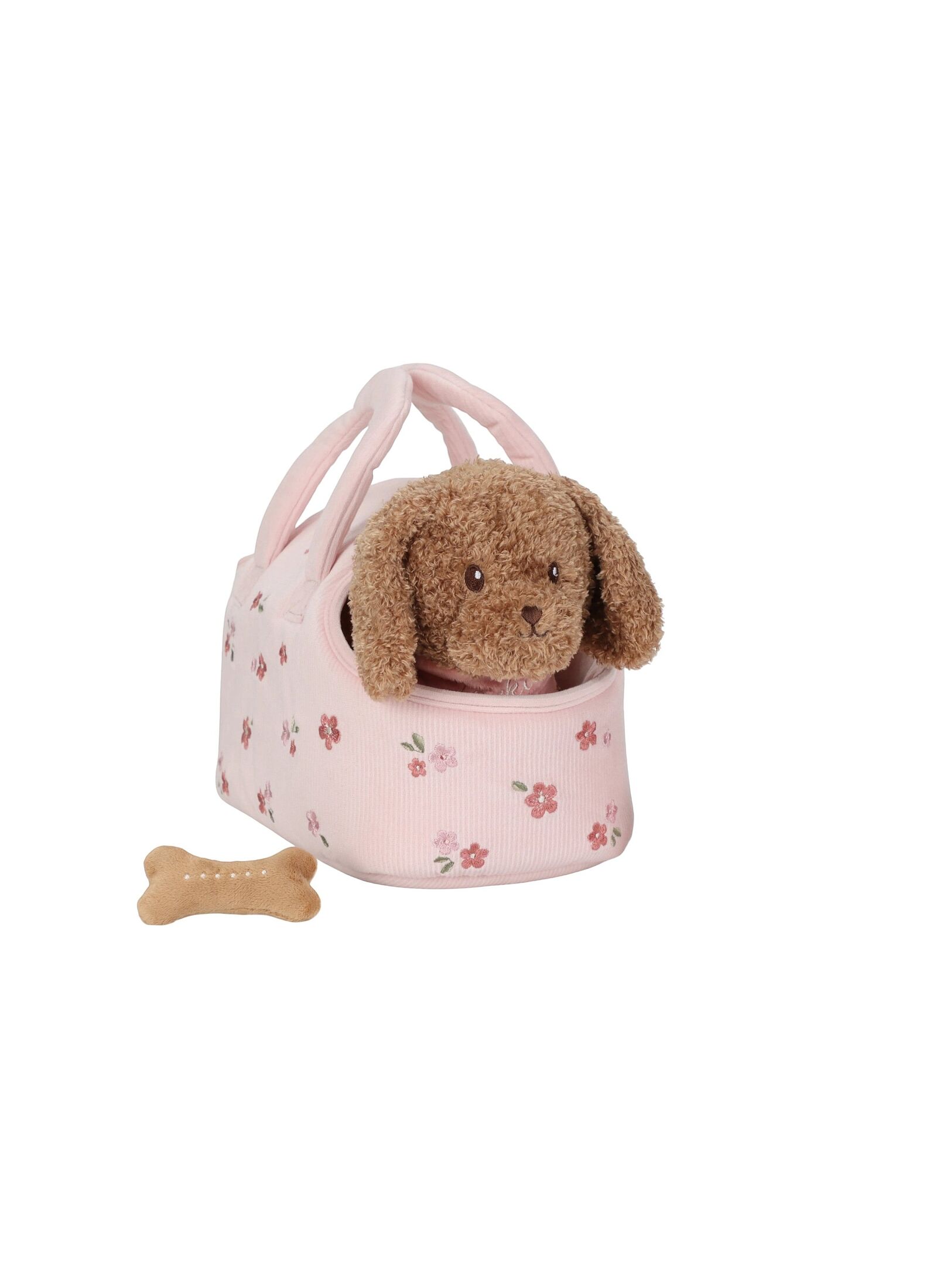 JACKIE FABRIC DOG IN A BASKET