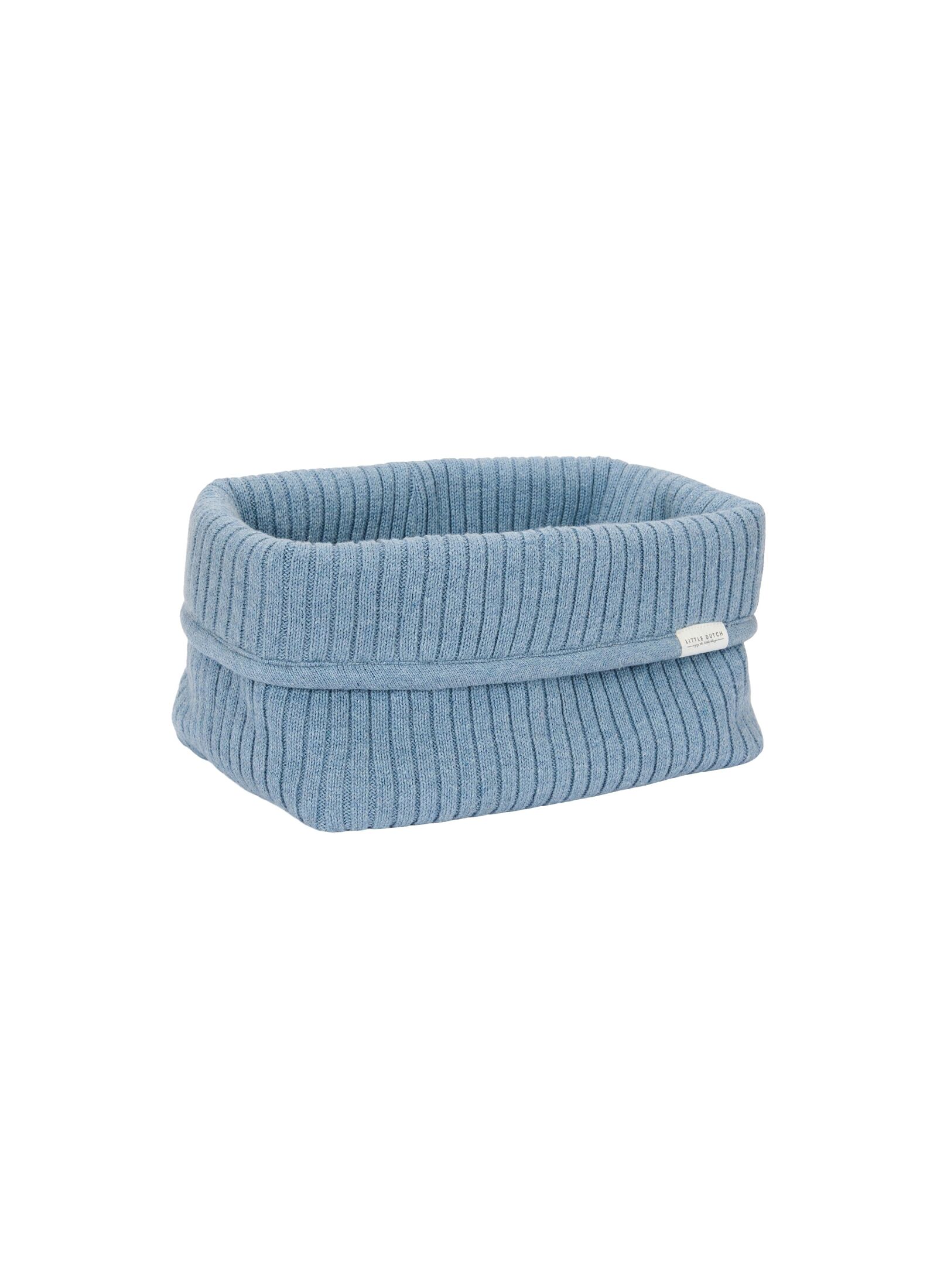 WICKER STORAGE BASKET PURE DENIM BLUE