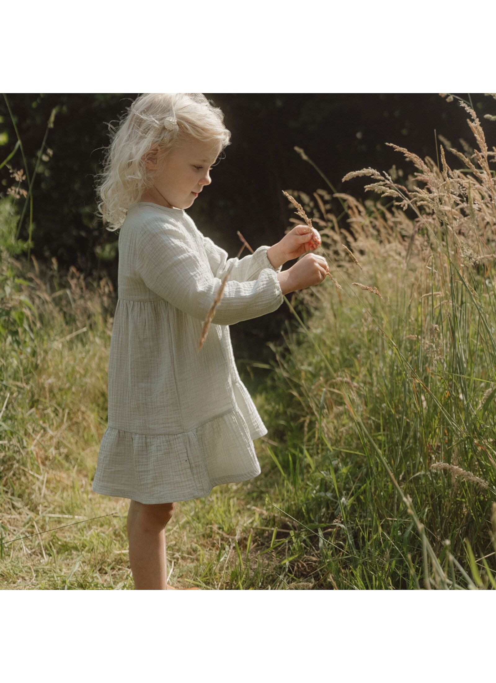 LONGSLEEVE DRESS FROM ORGANIC COTTON FAIRY MINT