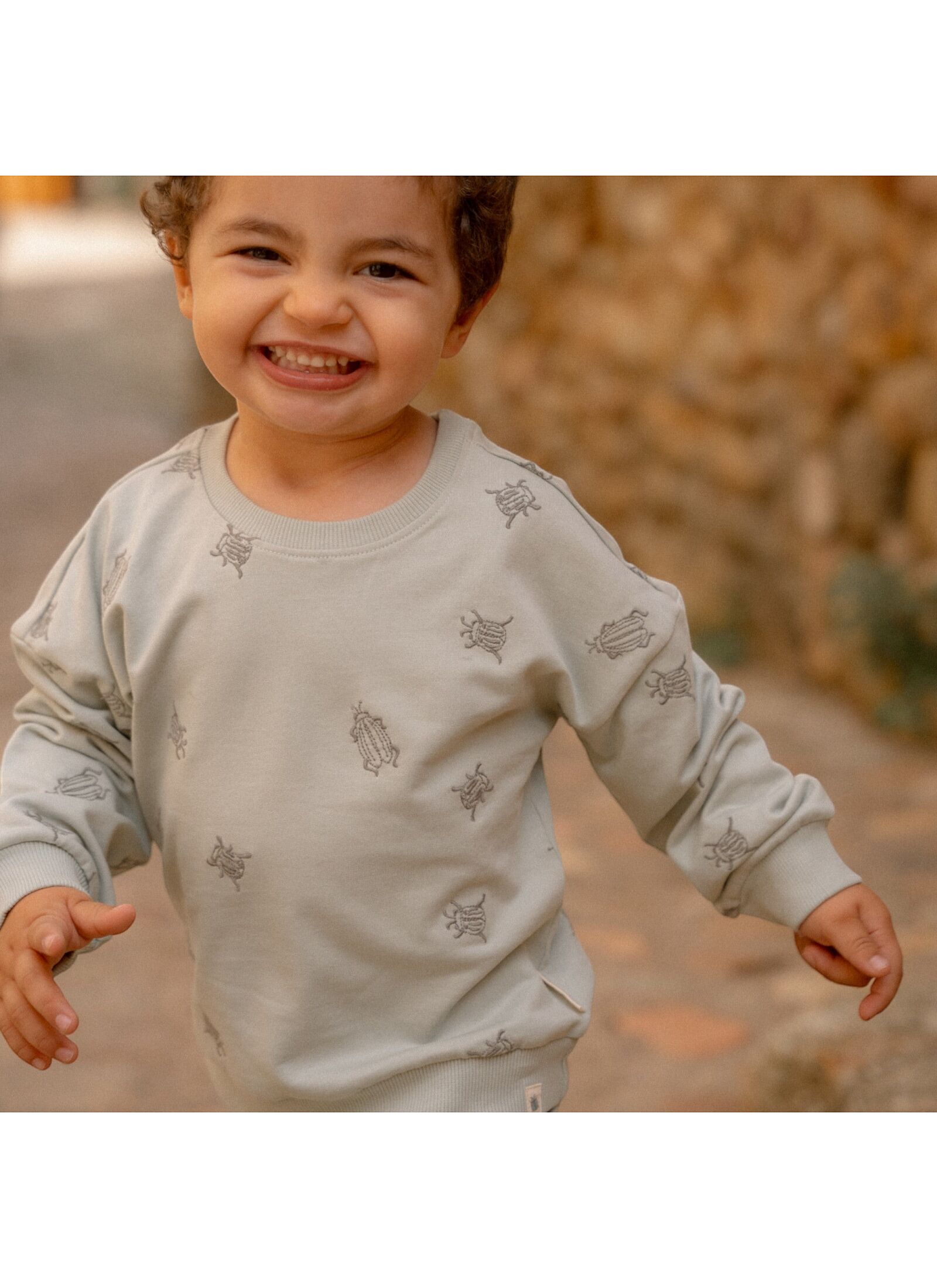 ORGANIC COTTON SWEATSHIRT FOREST MINT BUGS