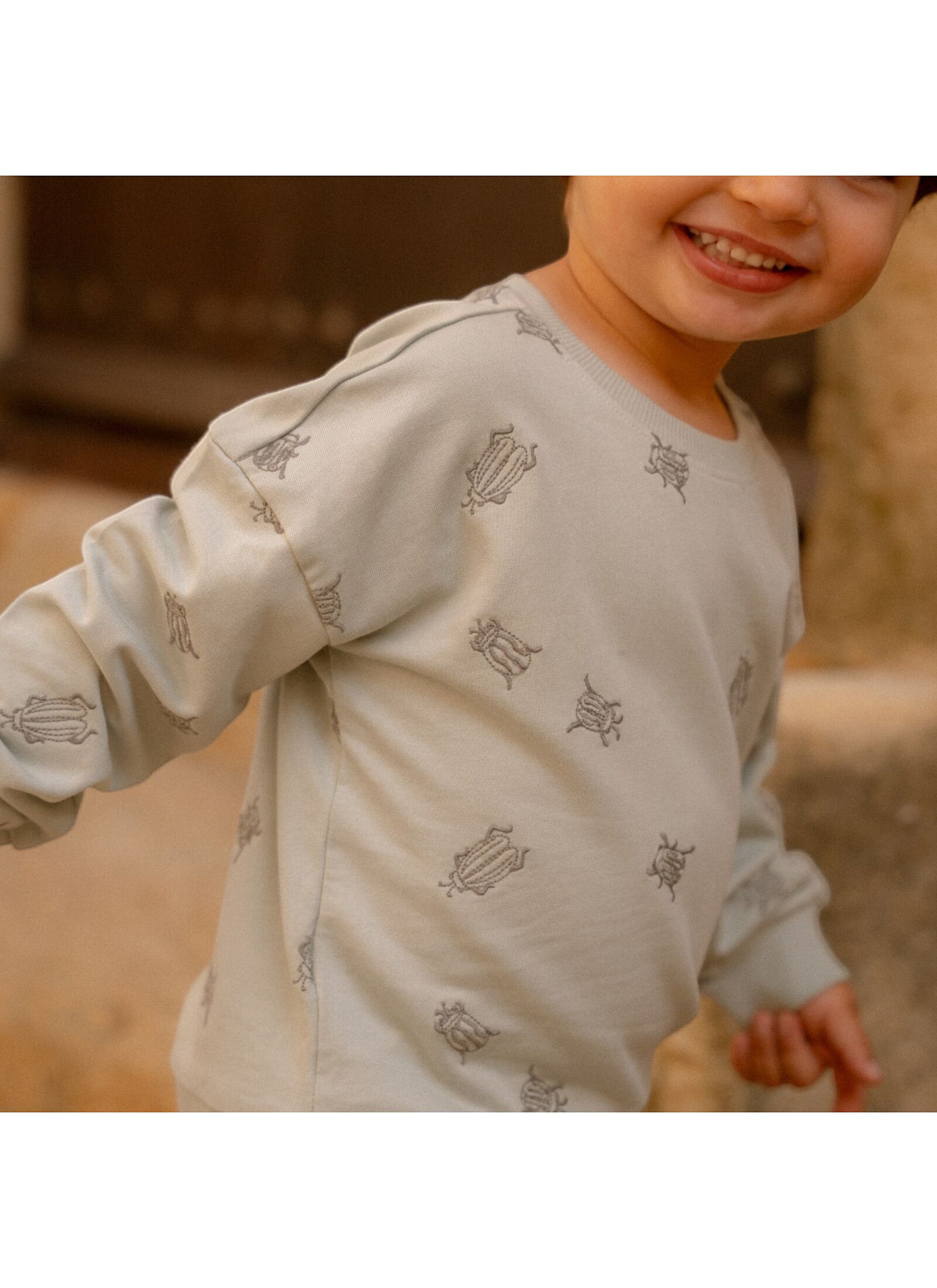 ORGANIC COTTON SWEATSHIRT FOREST MINT BUGS