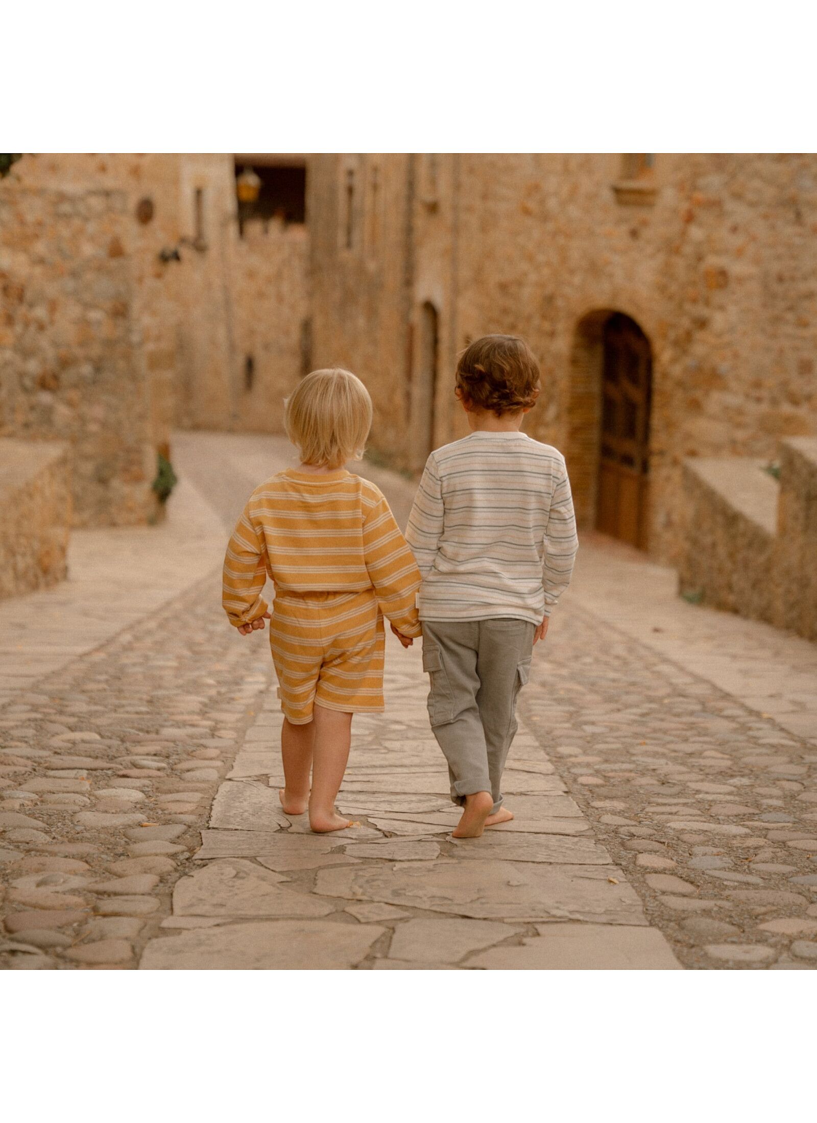 ORGANIC COTTON SWEATSHIRT YELLOW STRIPE