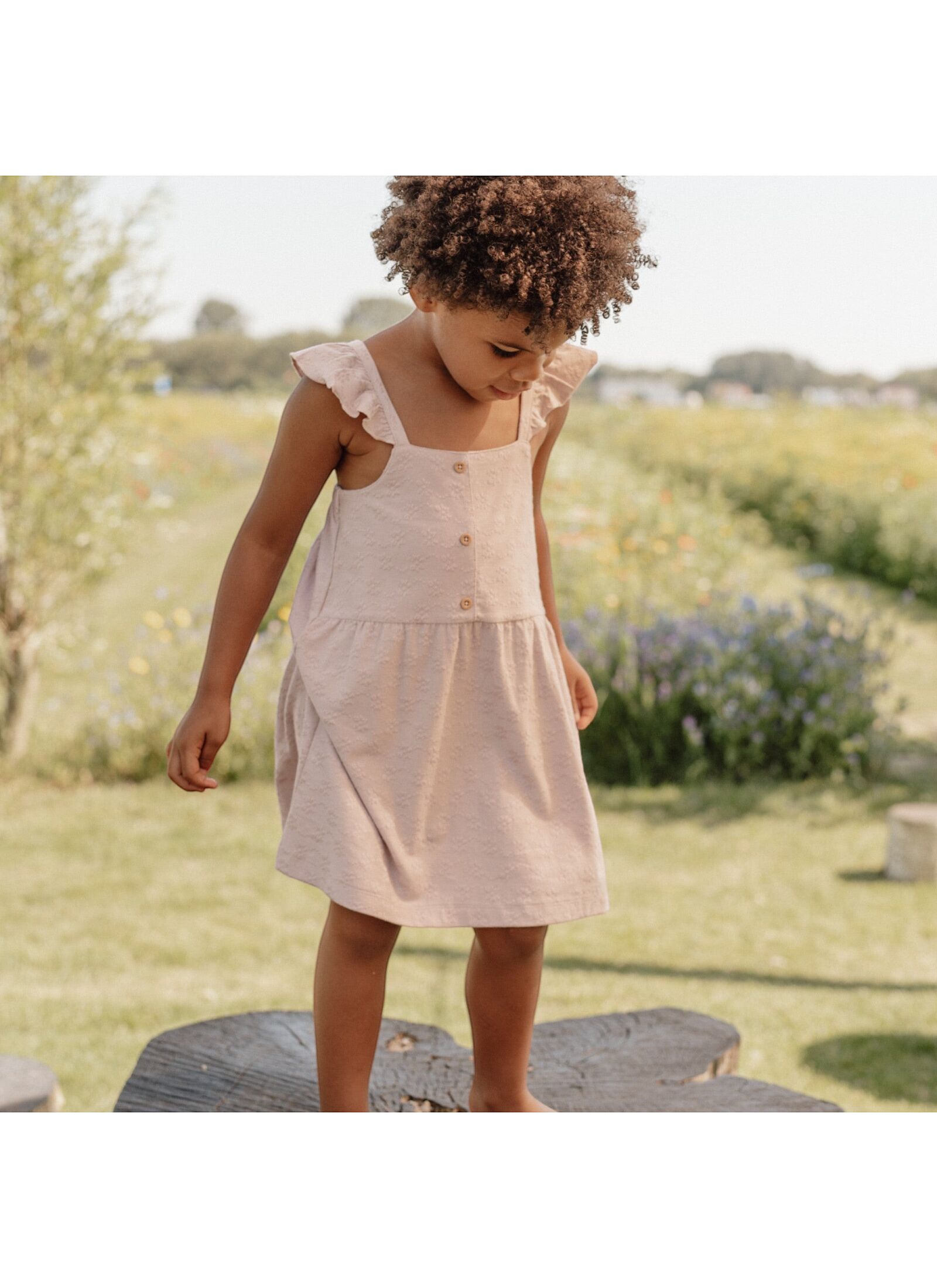 DRESS SLEEVELESS WITH RUFFLES LILAC