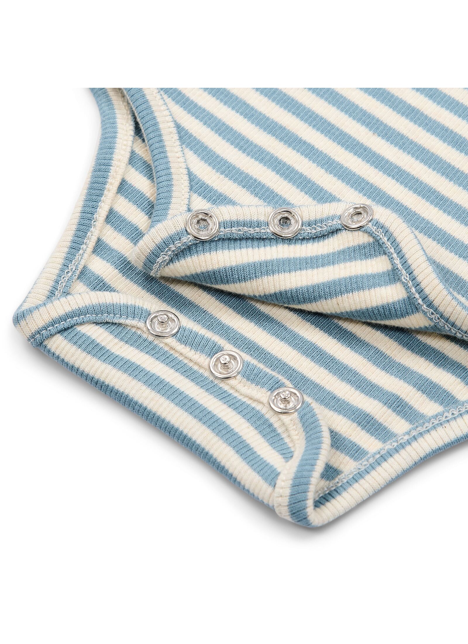 ORGANIC COTTON BODYSUIT STONE BLUE STRIPE