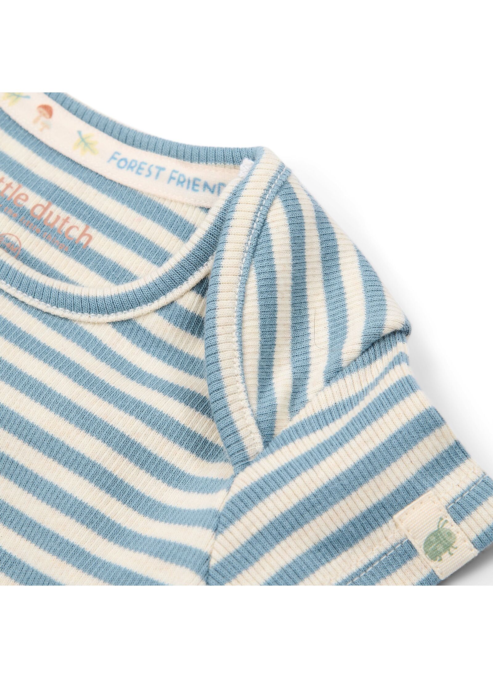 ORGANIC COTTON BODYSUIT STONE BLUE STRIPE