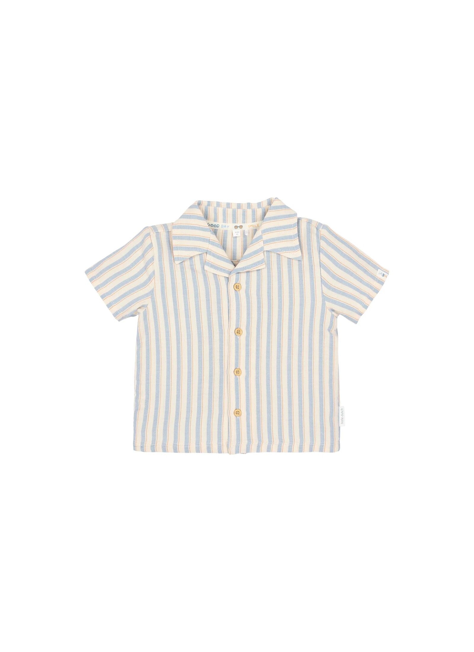 ORGANIC COTTON SHIRT STONE MULTI STRIPE