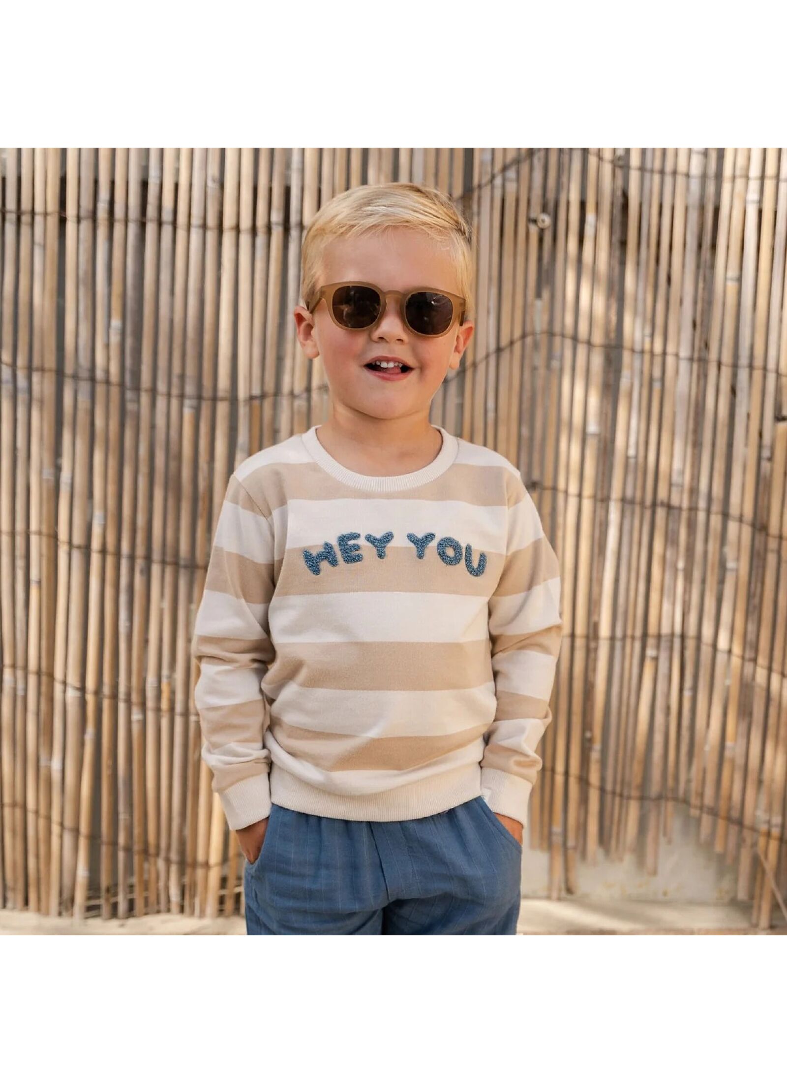 ORGANIC COTTON SWEATSHIRT BISCUIT STRIPE