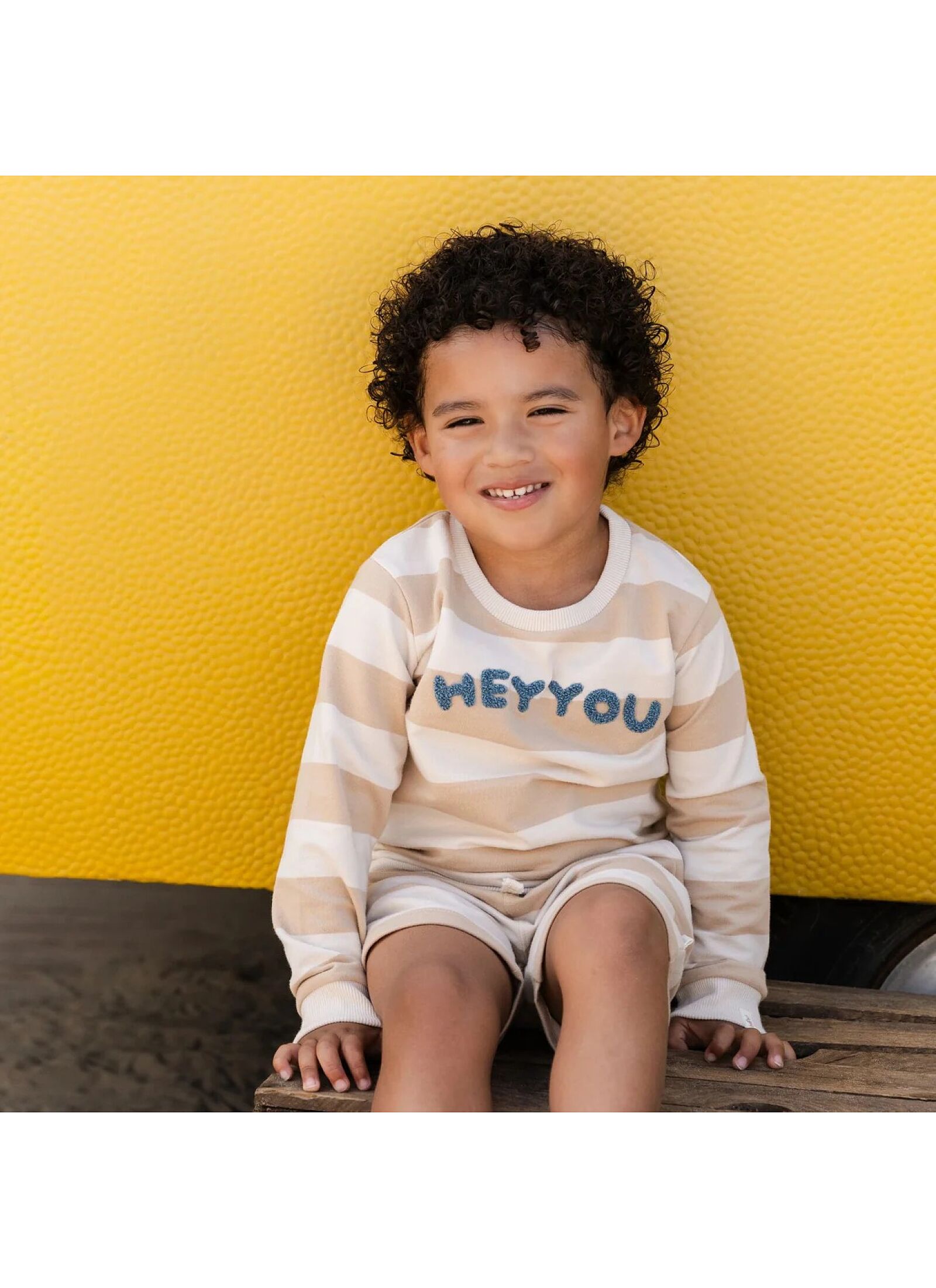 ORGANIC COTTON SWEATSHIRT BISCUIT STRIPE