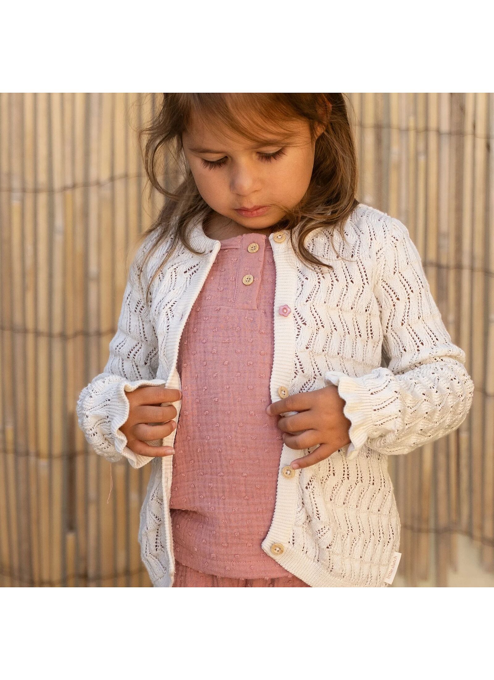 ORGANIC COTTON CARDIGAN CREME