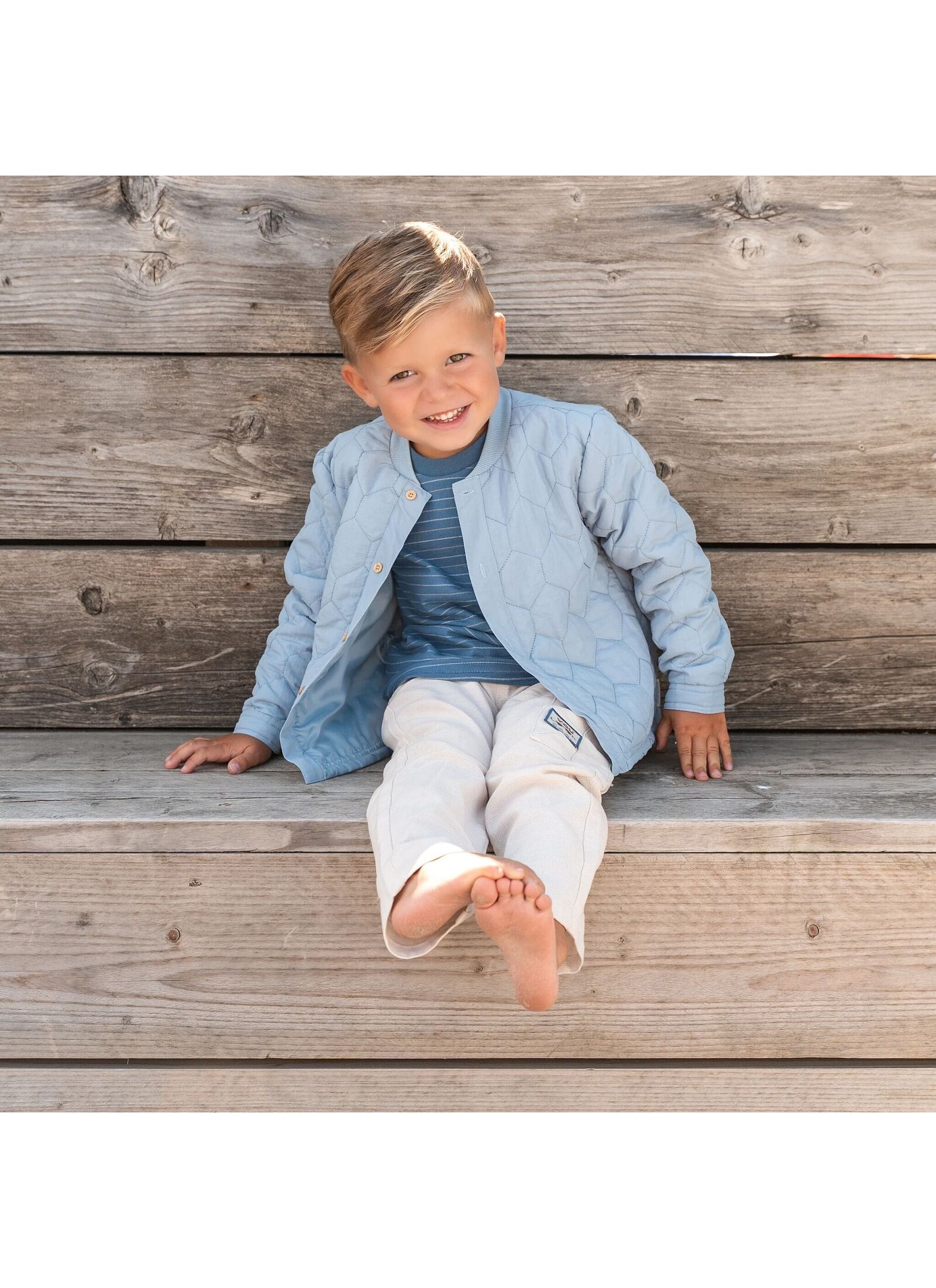 ORGANIC COTTON JACKET STEEL BLUE