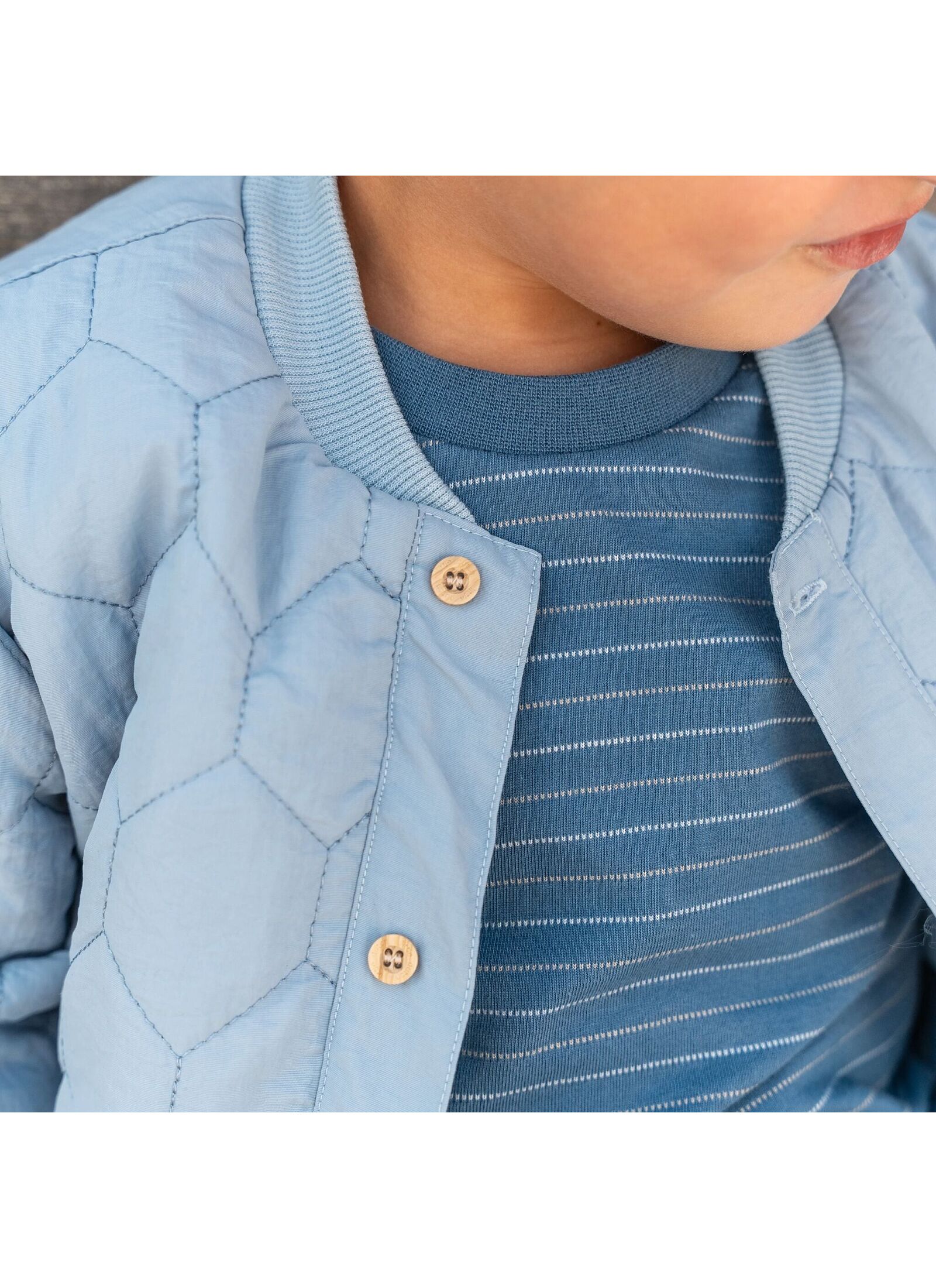 ORGANIC COTTON JACKET STEEL BLUE