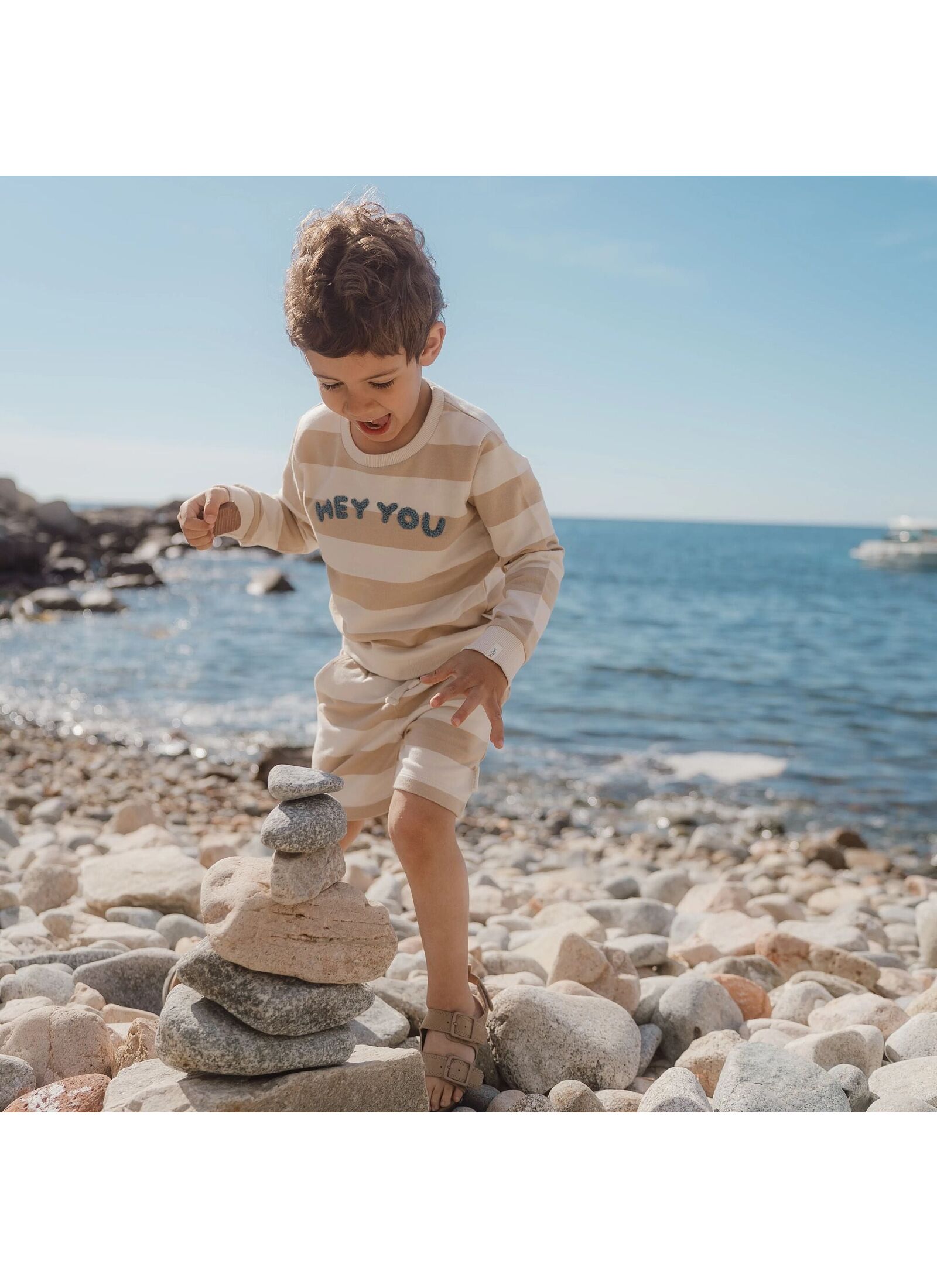 SHORTS FROM ORGANIC COTTON BISCUIT STRIPE