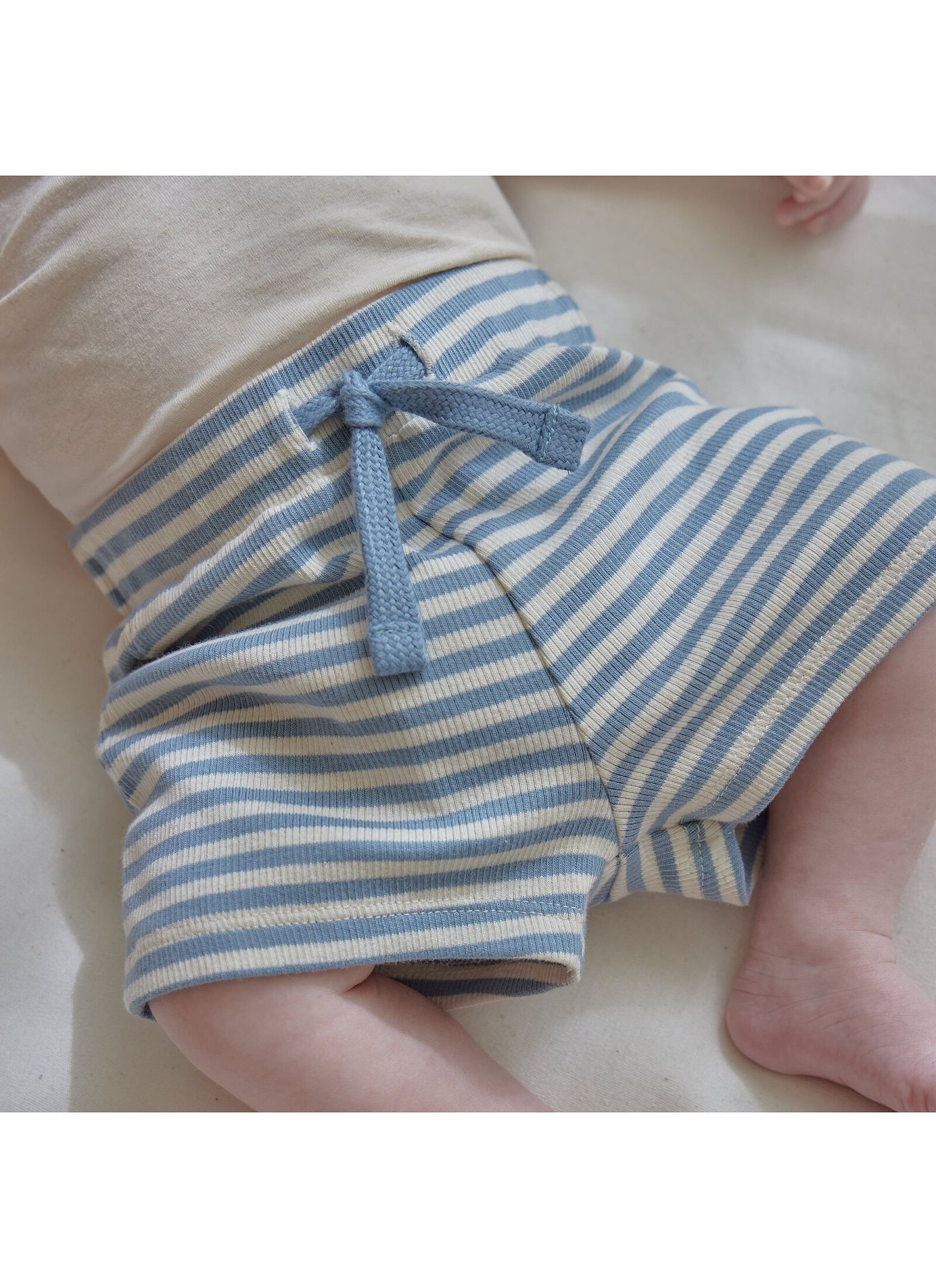 ORGANIC COTTON SHORTS BLUE STRIPE