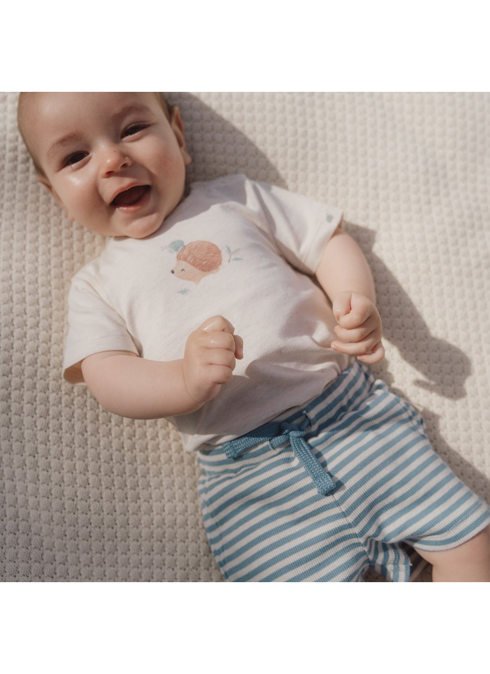 ORGANIC COTTON SHORTS BLUE STRIPE