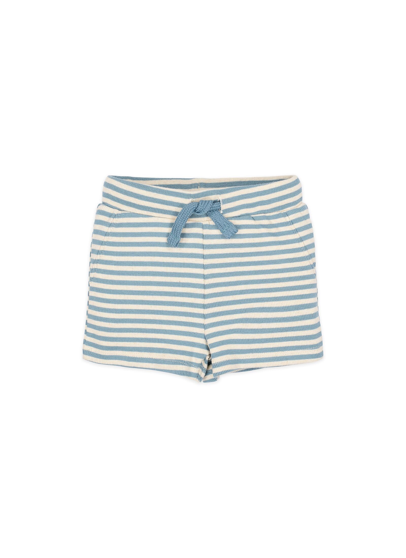 ORGANIC COTTON SHORTS BLUE STRIPE
