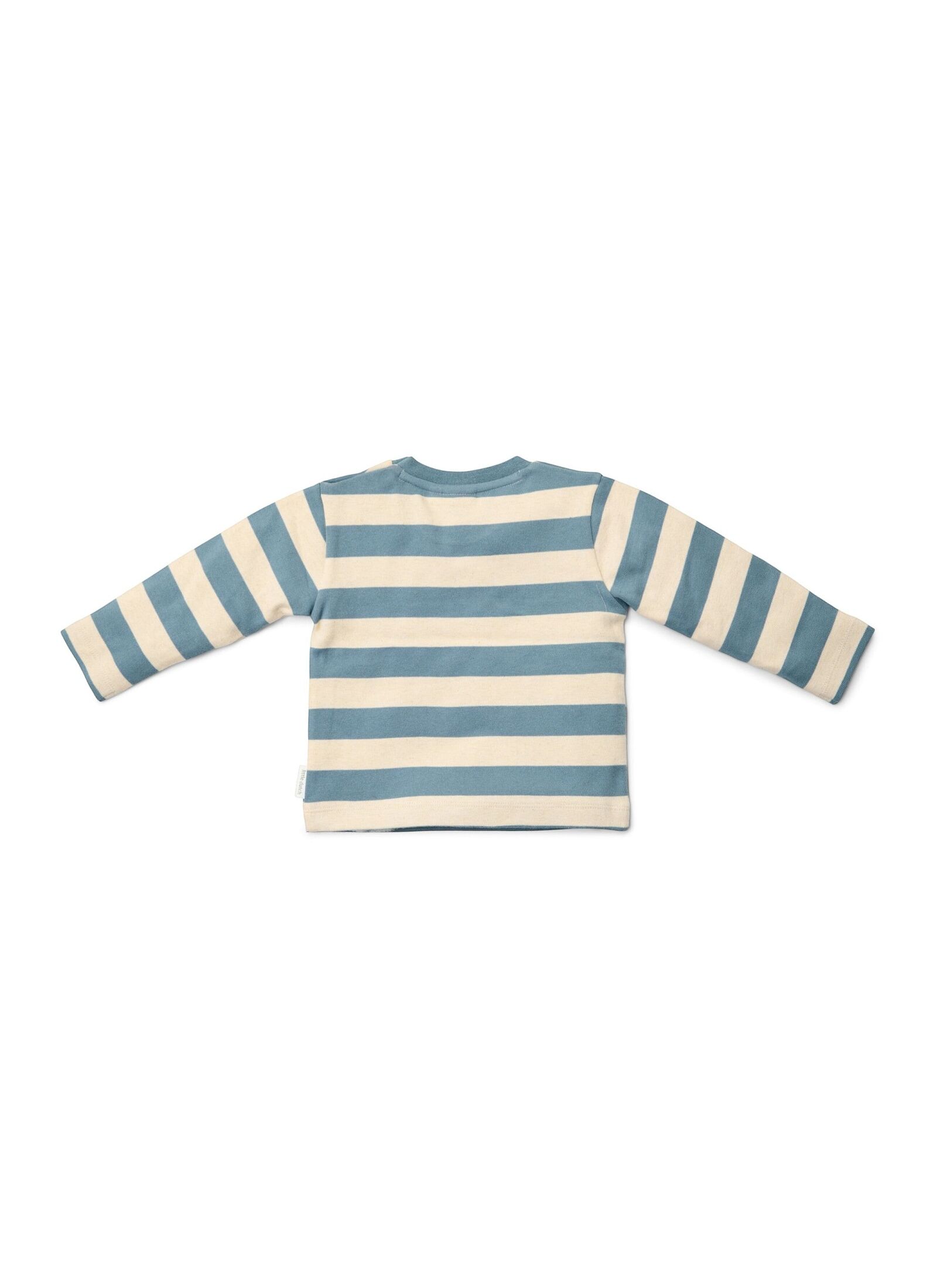 ORGANIC COTTON LONG SLEEVE BLOUSE STONE BLUE STRIPE