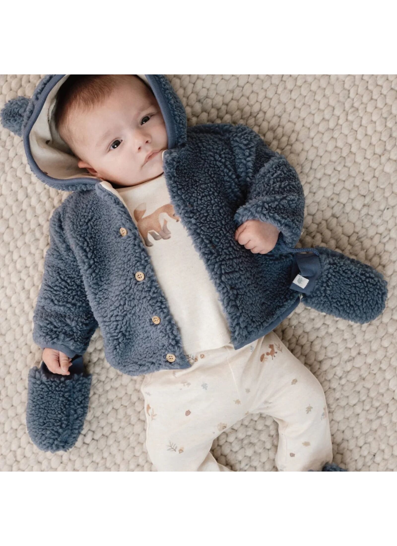 CARDIGAN TEDDY STONE BLUE