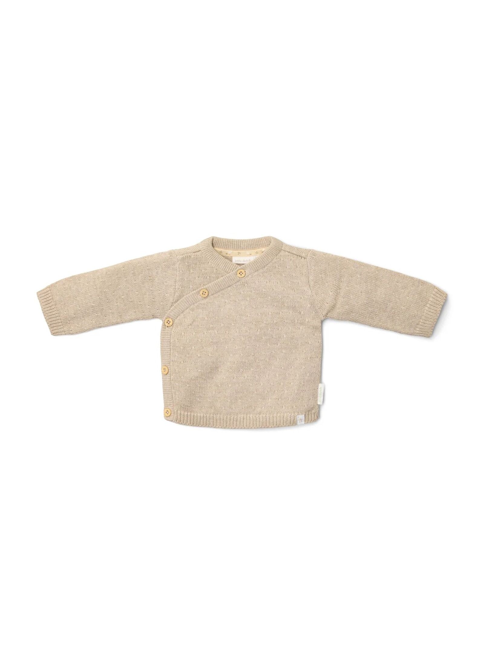 ORGANIC COTTON CARDIGAN SOFT BEIGE MELEE