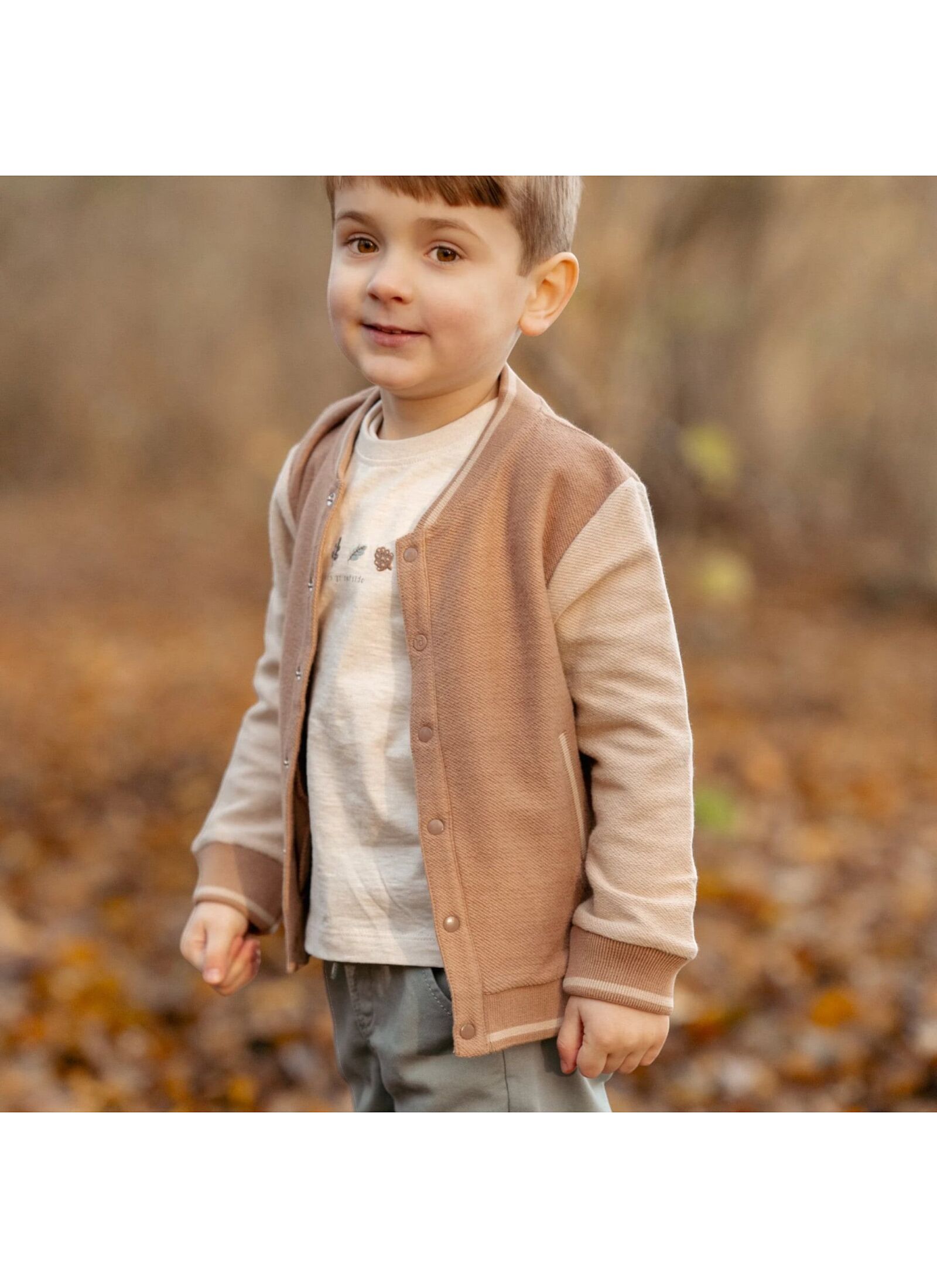 ORGANIC COTTON CARDIGAN BROWN TAUPE