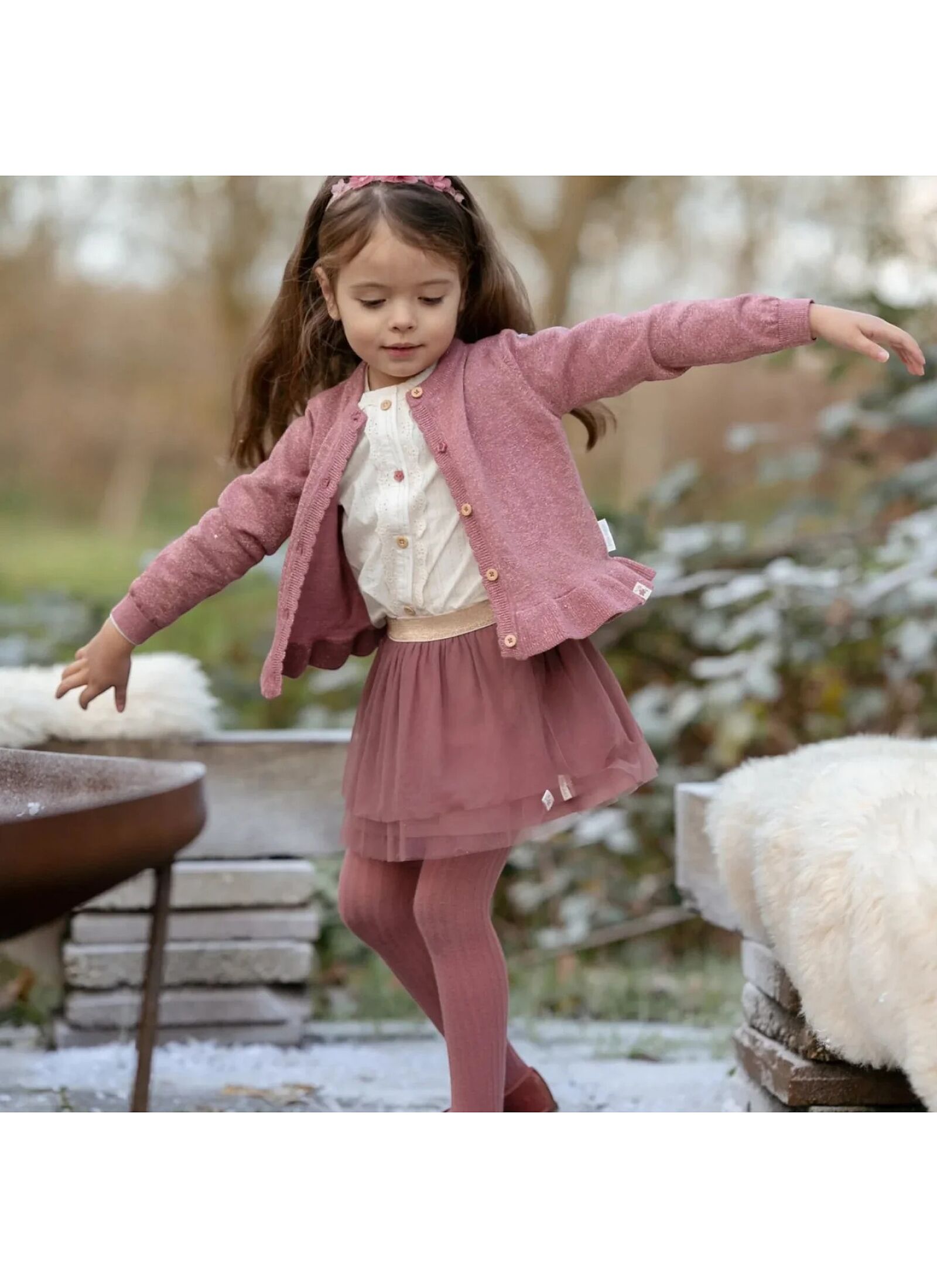 ORGANIC COTTON CARDIGAN ROUGE