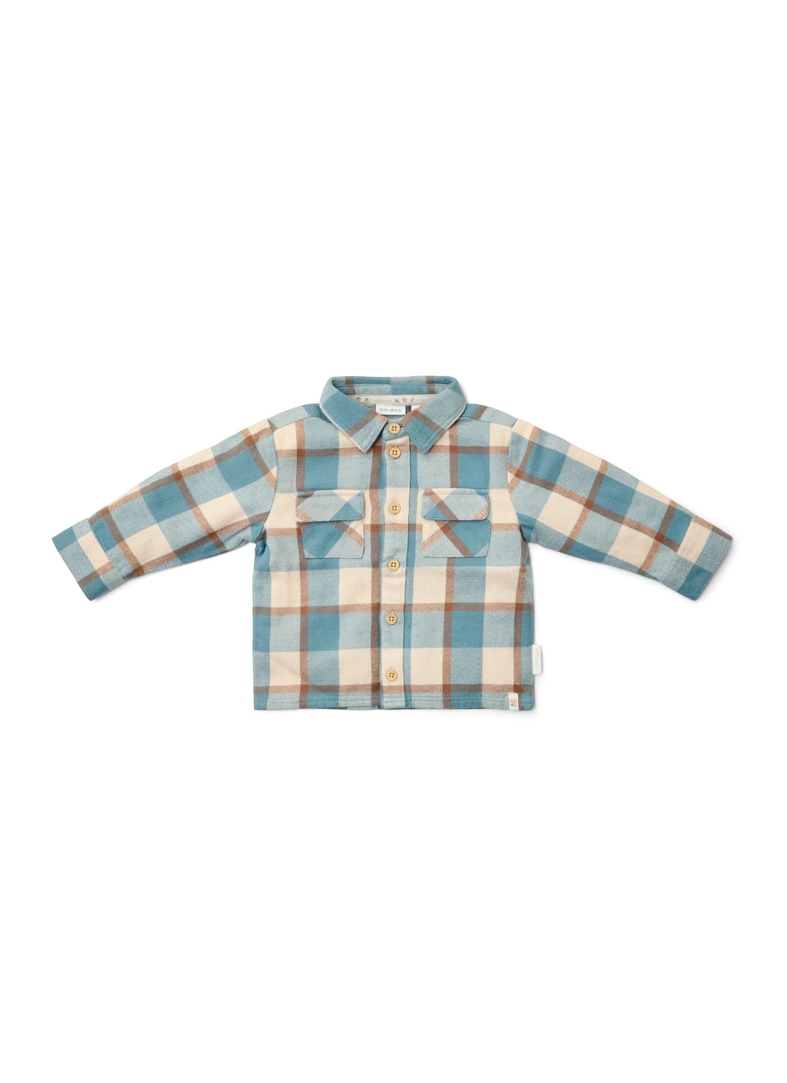 ORGANIC COTTON SHIRT STONE BLUE CHECK