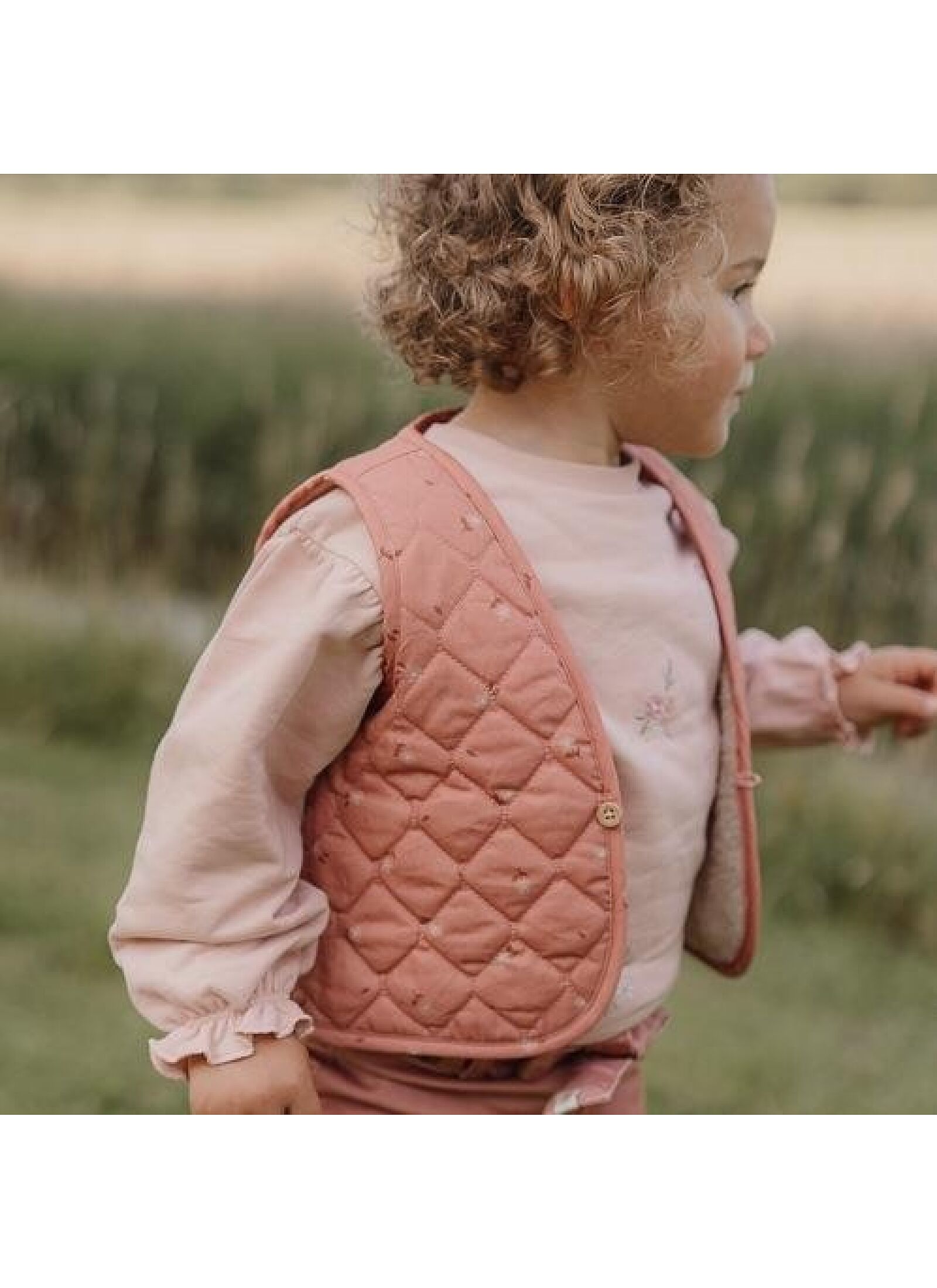 VEST WARM ROSE FLOWERS