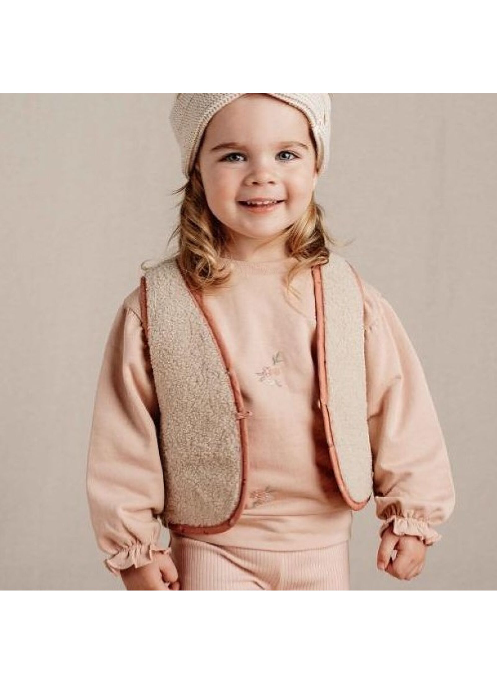 VEST WARM ROSE FLOWERS