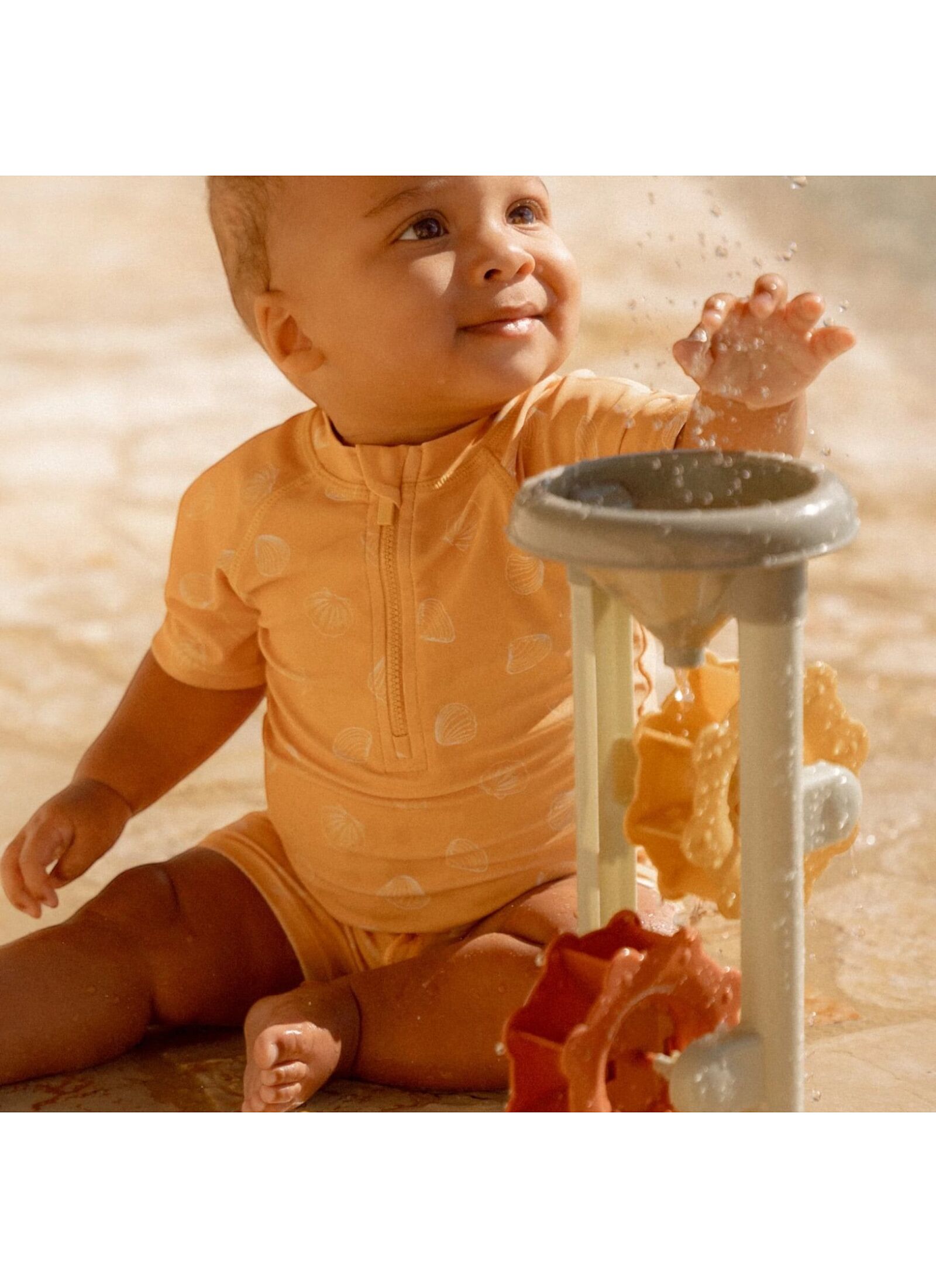 SWIM T-SHIRT WITH SHORT SLEEVE SEASHELLS SUNNY YELLOW