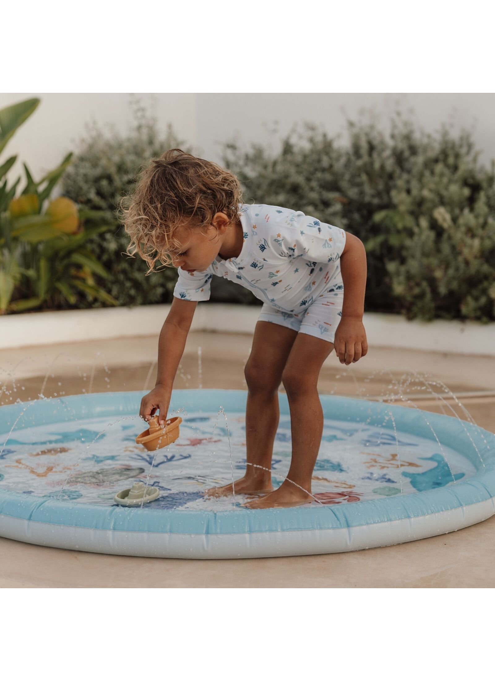 AIR MATTRESS 150CM SPRINKLER OCEAN DREAMS BLUE