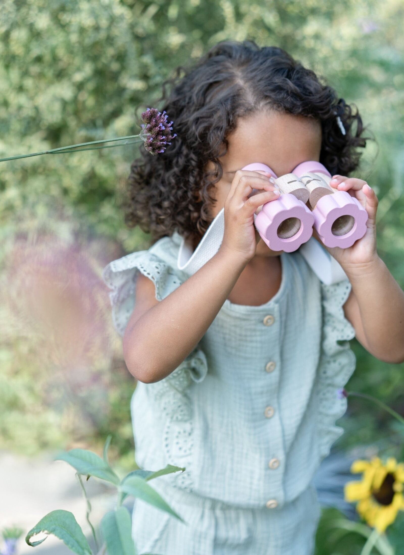 WOODEN FIELD GLASSES FAIRY GARDEN