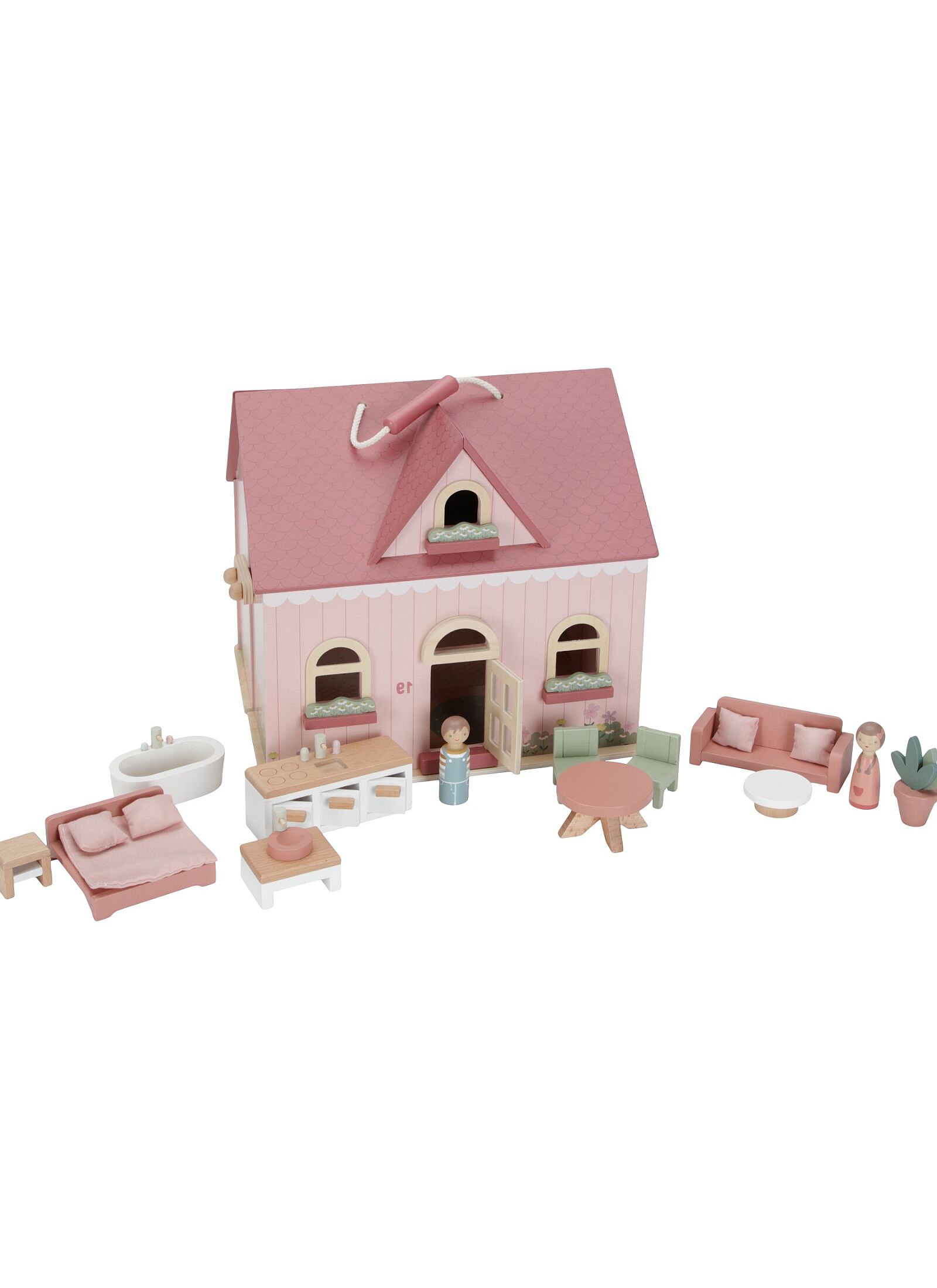 WOODEN PORTABLE DOLL'S HOUSE