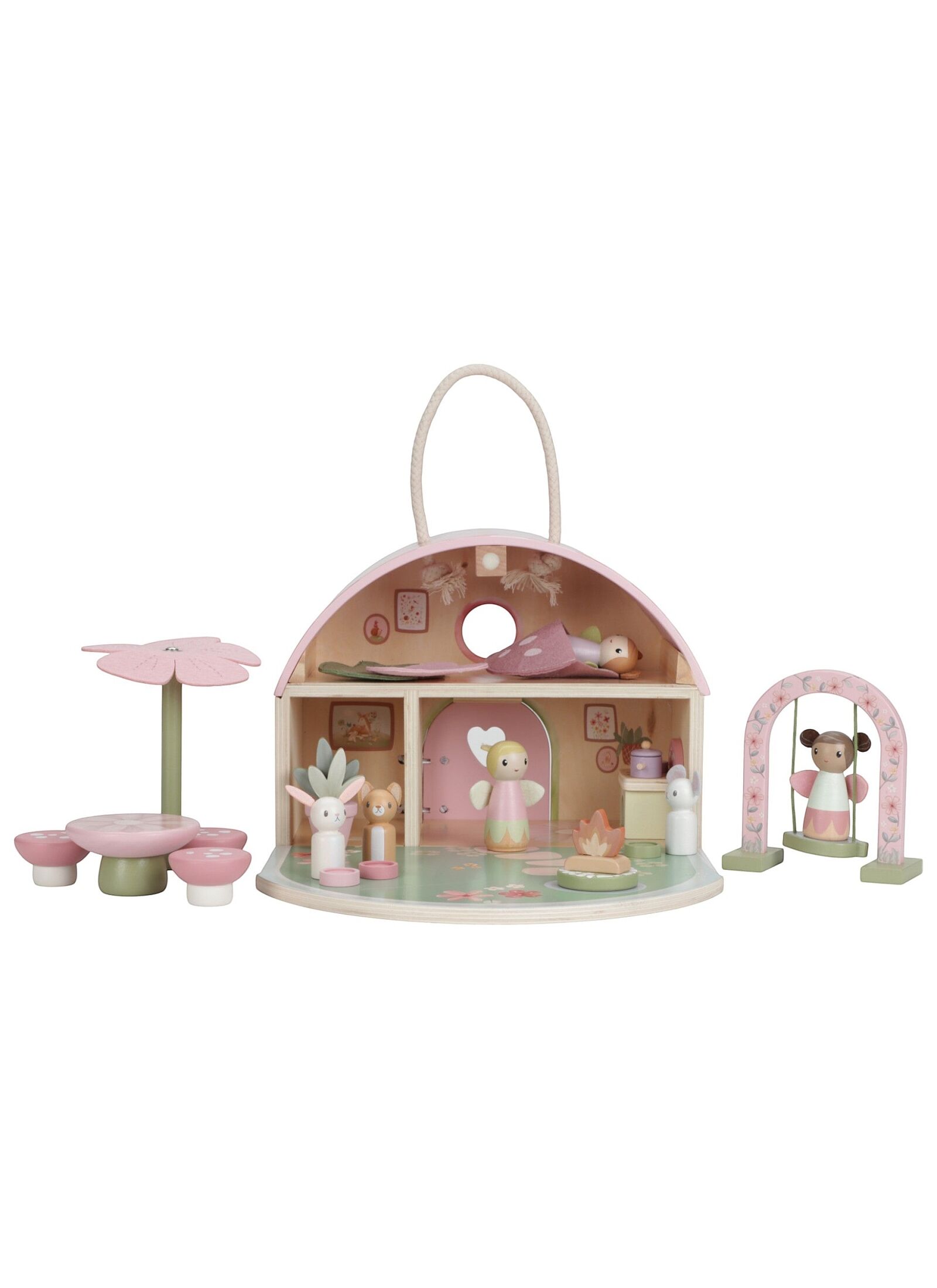 WOODEN PORTABLE DOLL'S HOUSE FAIRY GARDEN
