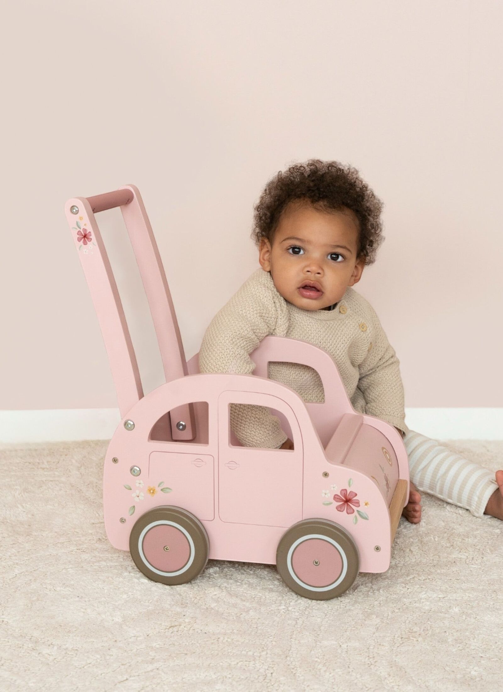 WOODEN STOLLER-WALKER PINK