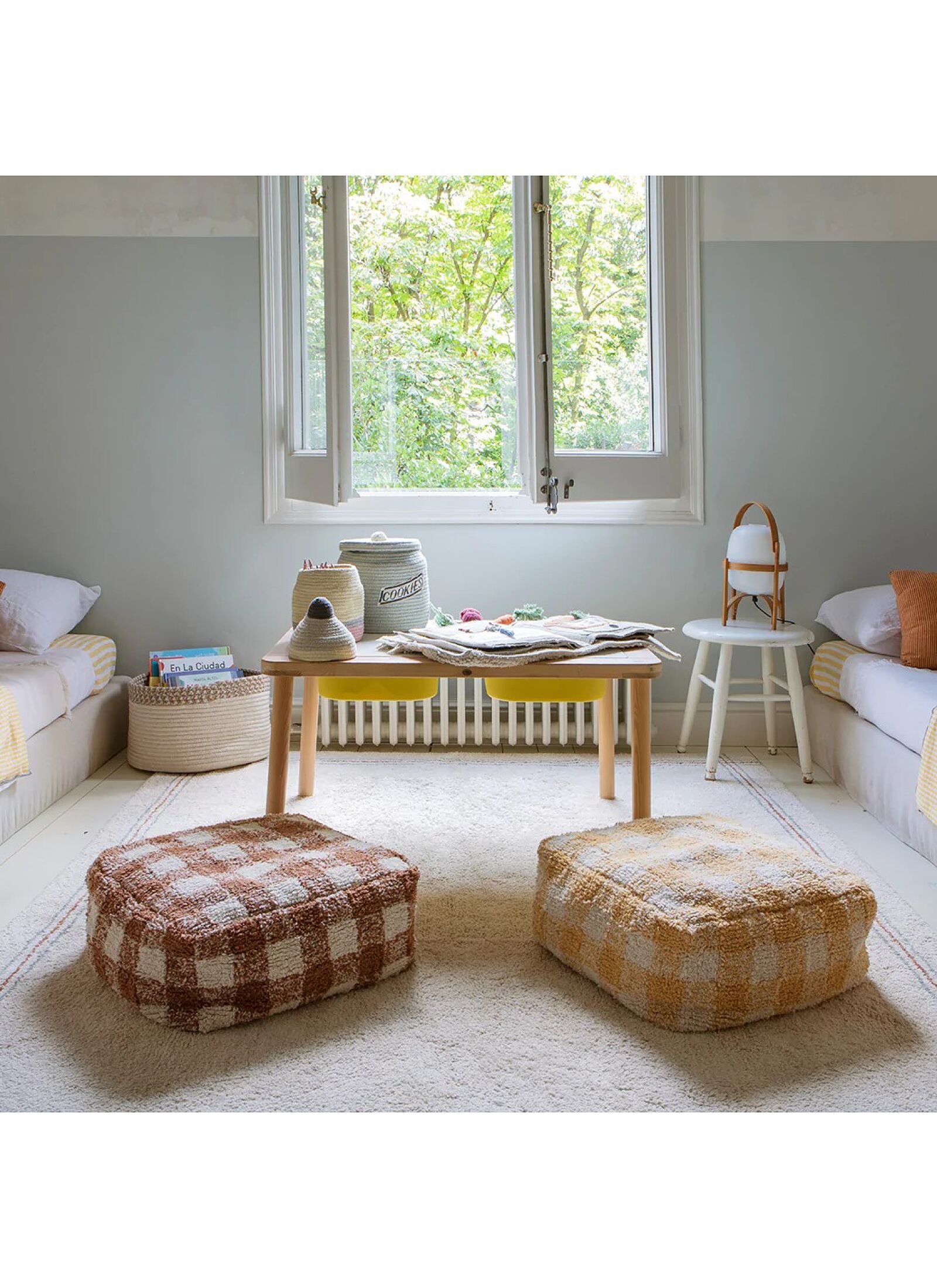 FLOOR CUSHION VICHY HONEY