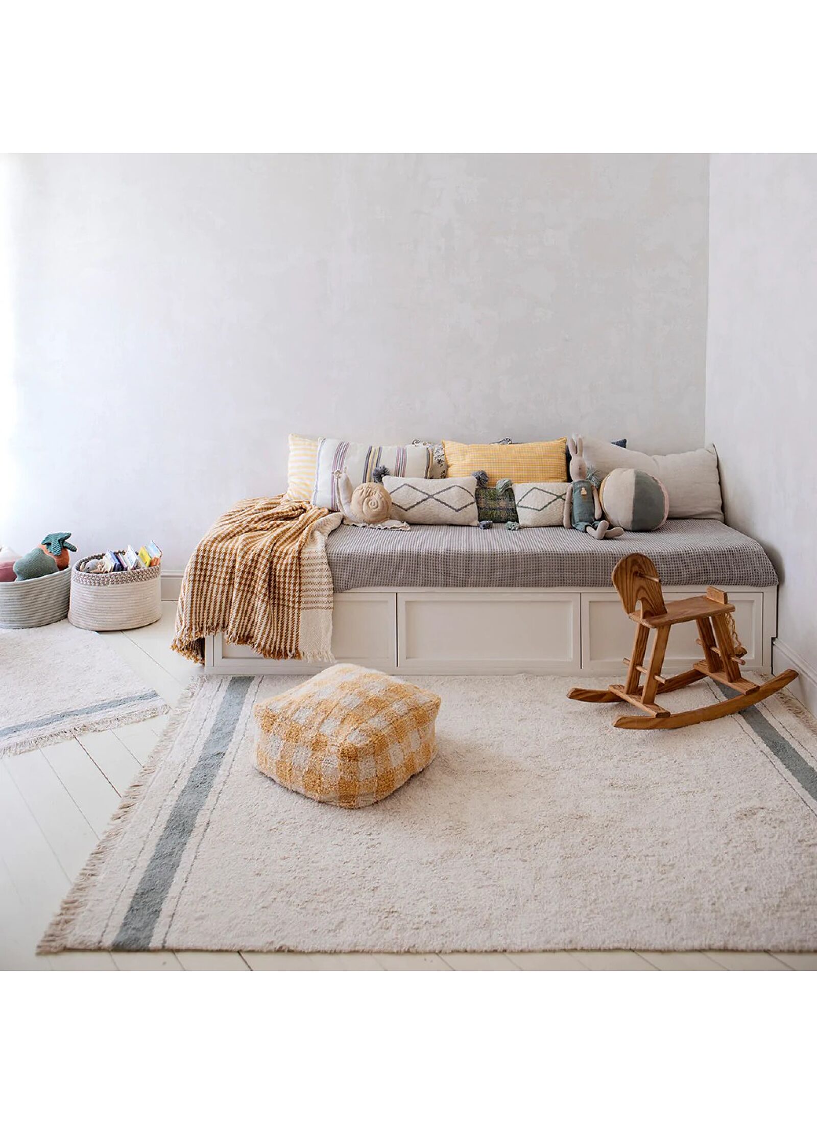 FLOOR CUSHION VICHY HONEY