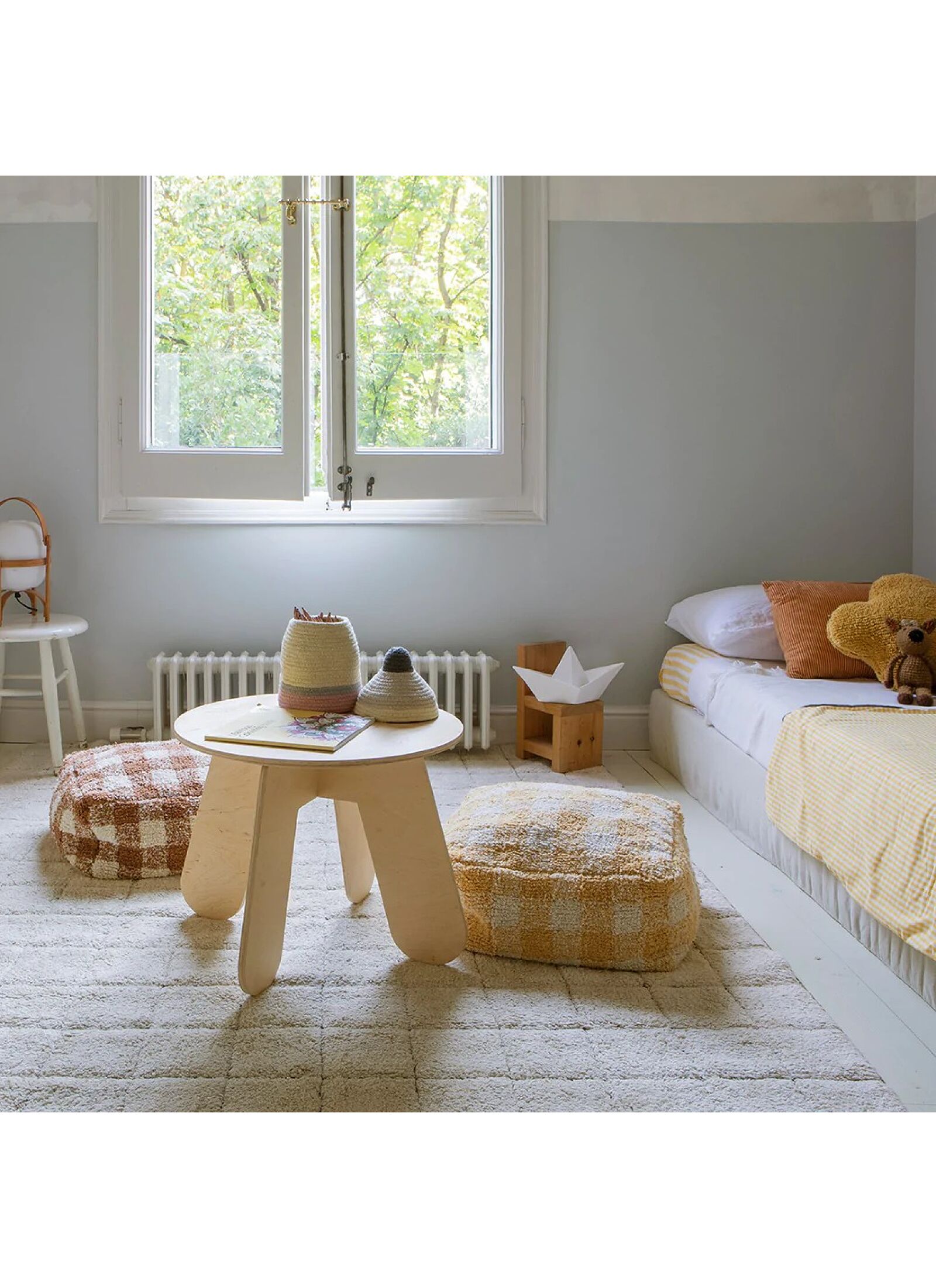 FLOOR CUSHION VICHY HONEY