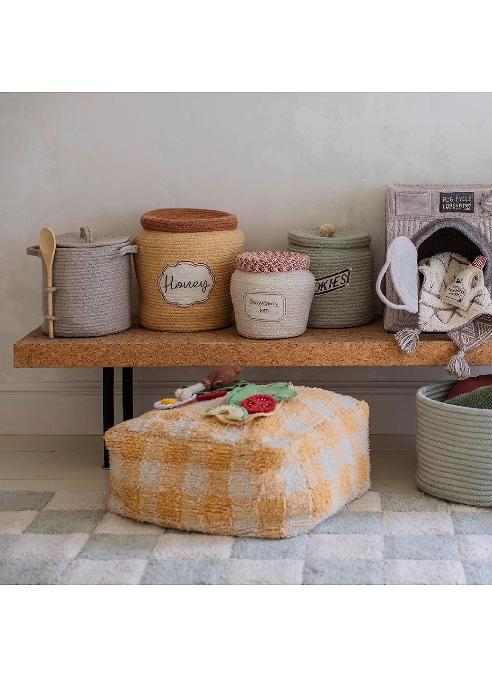 FLOOR CUSHION VICHY HONEY