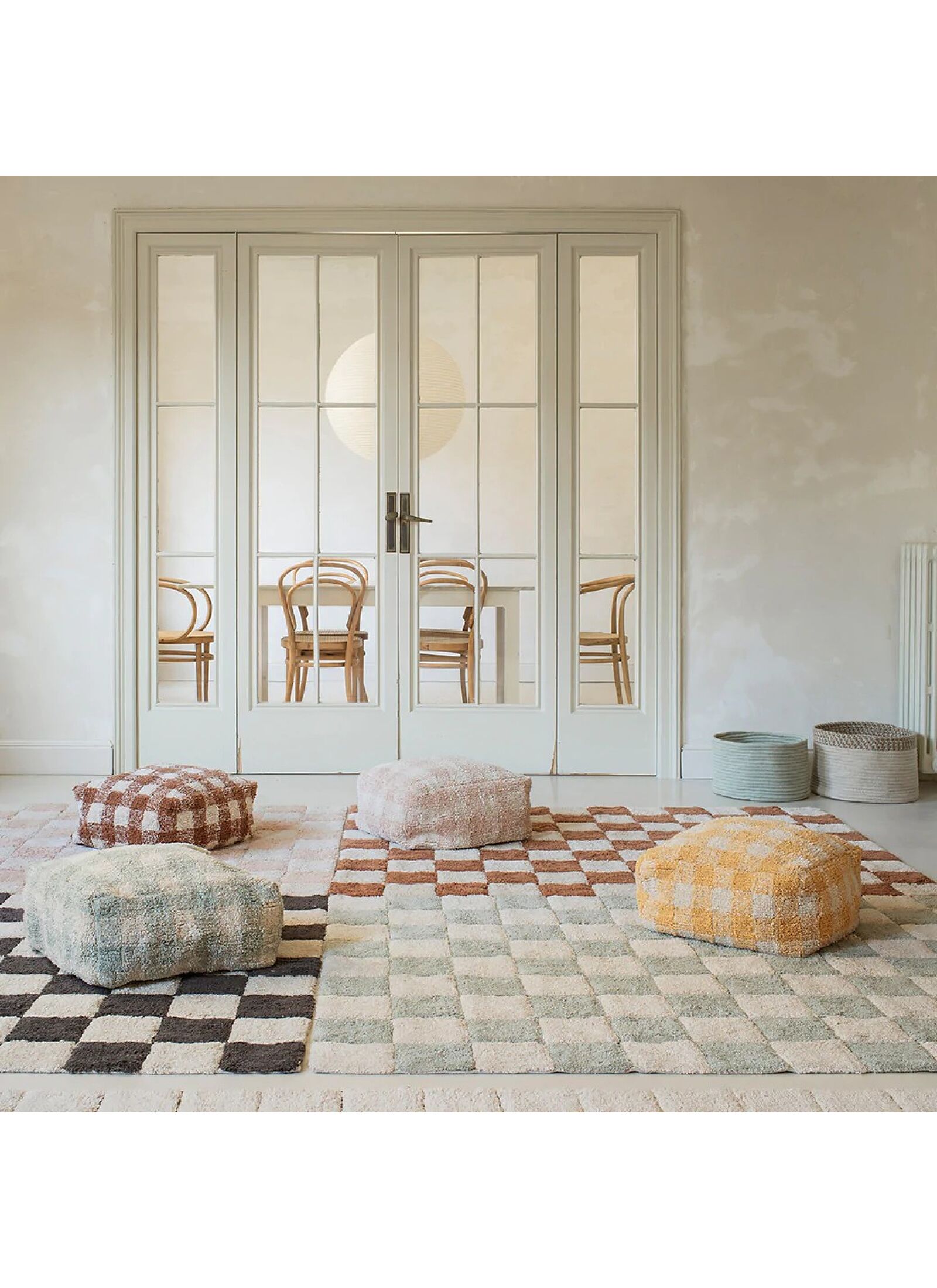 FLOOR CUSHION VICHY HONEY