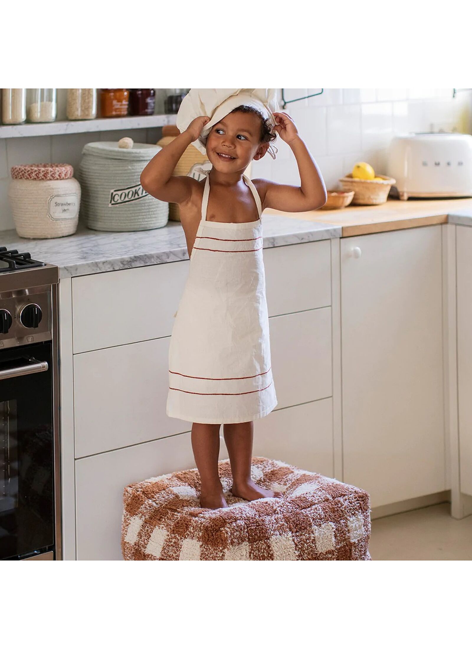 FLOOR CUSHION VICHY TOFFEE